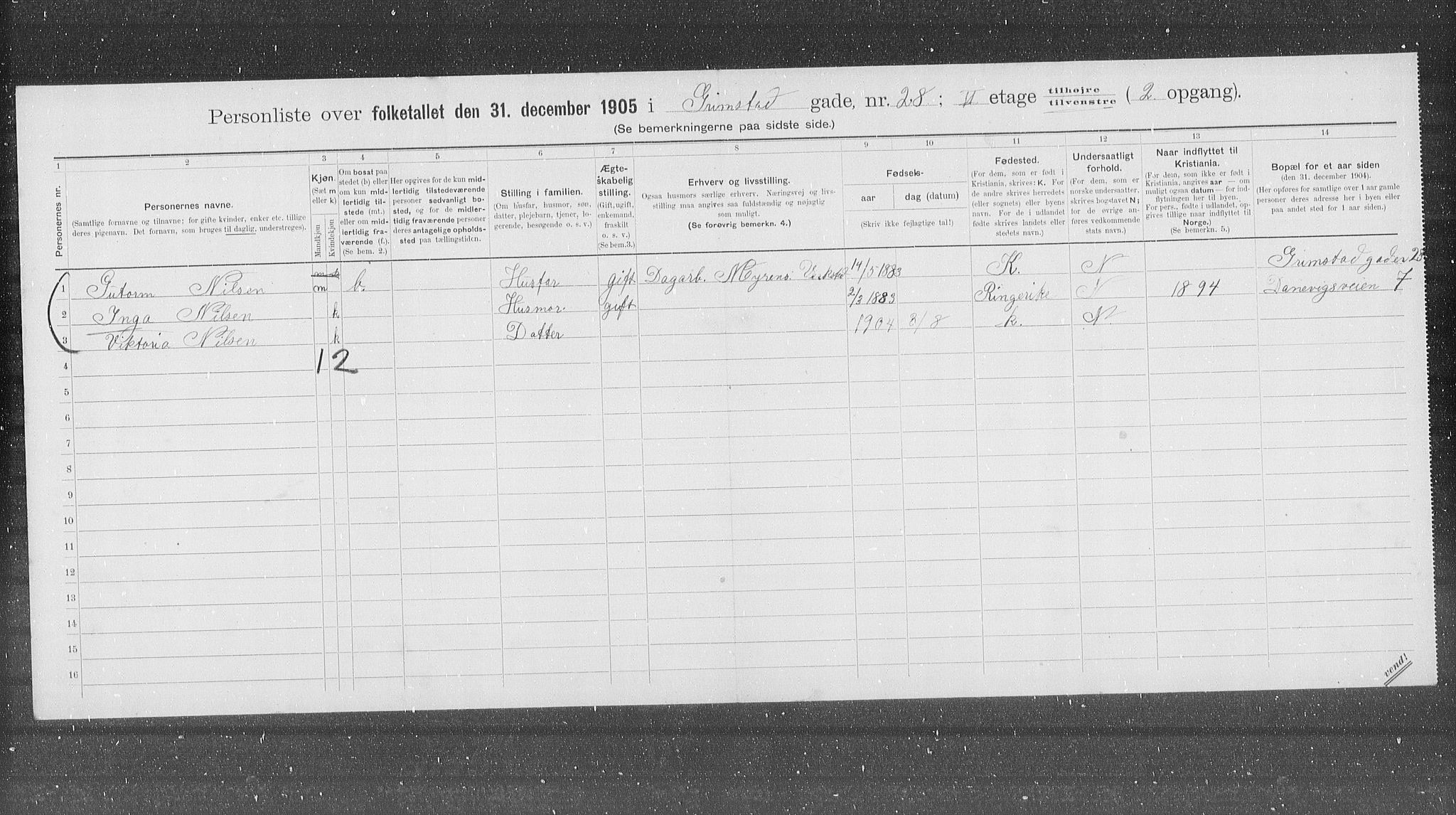 OBA, Municipal Census 1905 for Kristiania, 1905, p. 15621