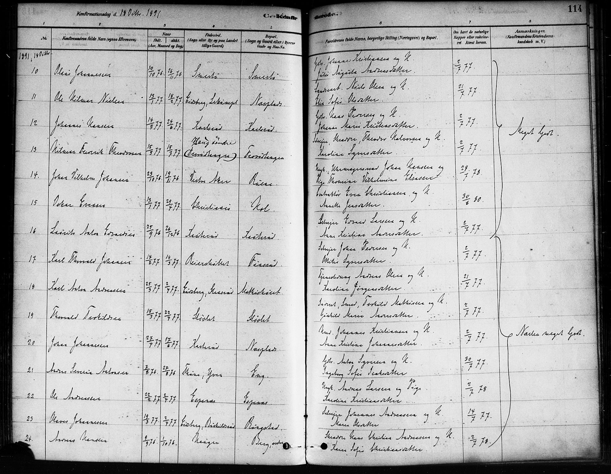 Skiptvet prestekontor Kirkebøker, AV/SAO-A-20009/F/Fa/L0009: Parish register (official) no. 9, 1878-1900, p. 114