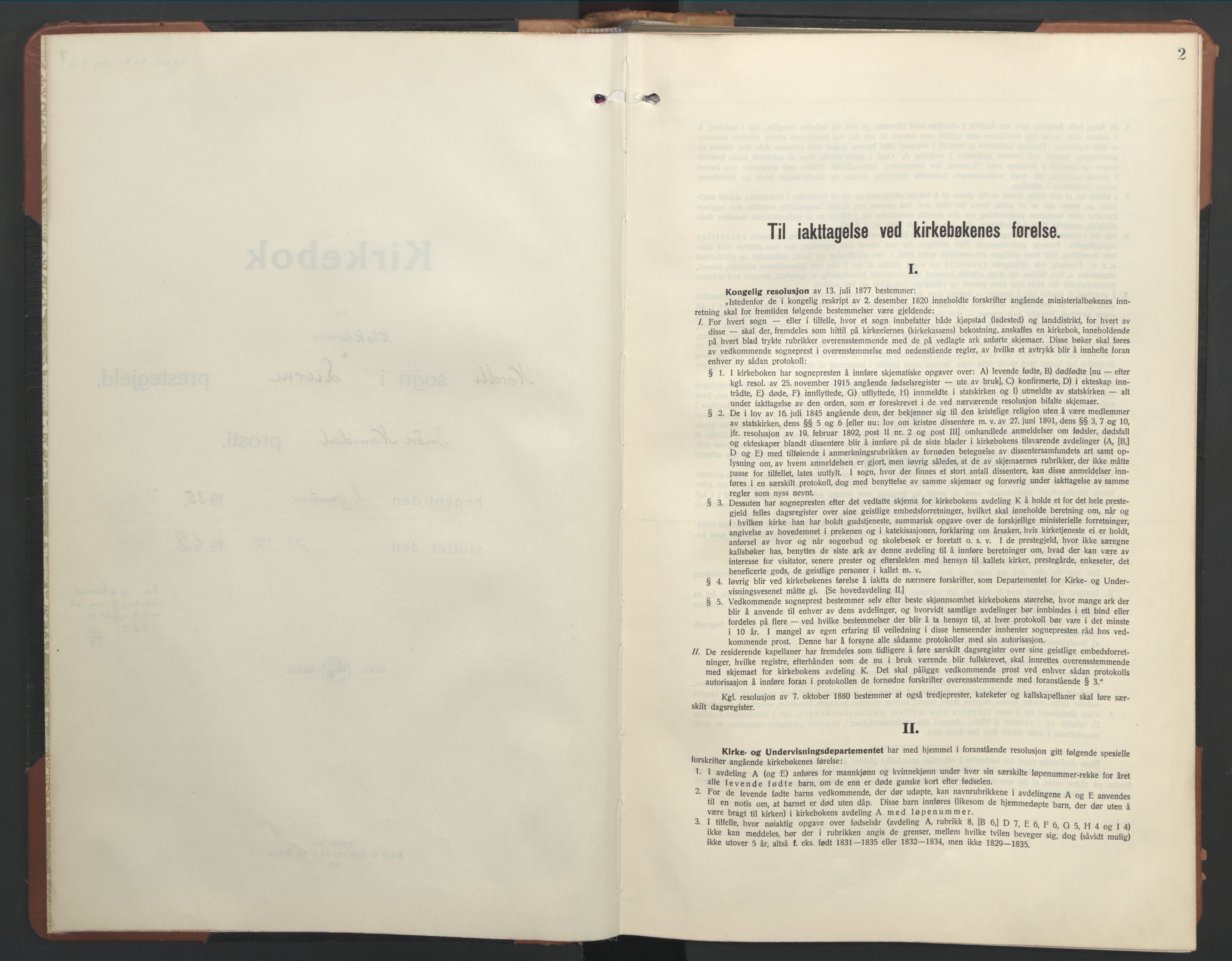 Ministerialprotokoller, klokkerbøker og fødselsregistre - Nord-Trøndelag, SAT/A-1458/755/L0500: Parish register (copy) no. 755C01, 1920-1962, p. 2