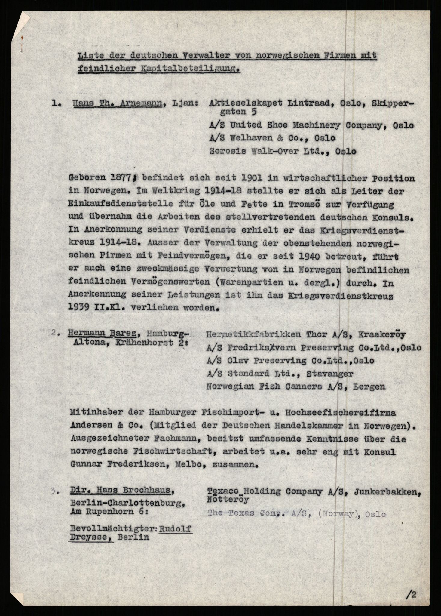 Forsvarets Overkommando. 2 kontor. Arkiv 11.4. Spredte tyske arkivsaker, AV/RA-RAFA-7031/D/Dar/Darb/L0017: Reichskommissariat - Deutsche Handelskammer in Norwegen, 1942, p. 10