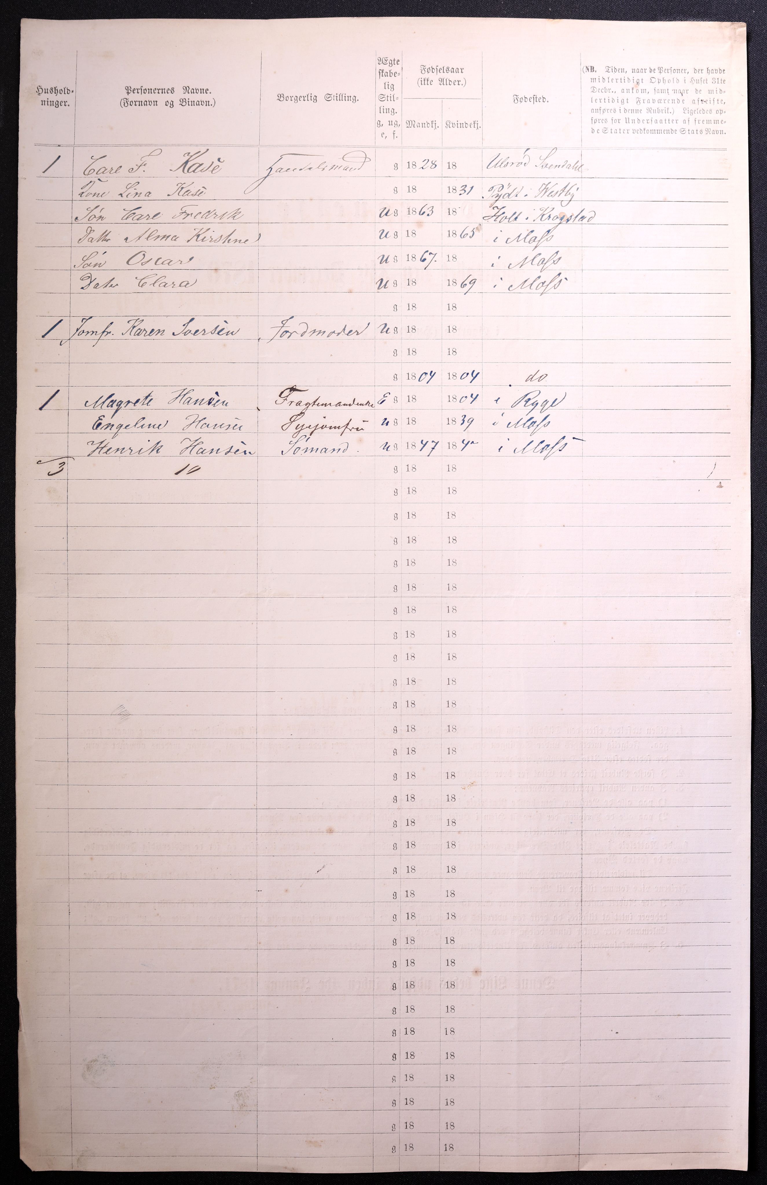 RA, 1870 census for 0104 Moss, 1870, p. 656