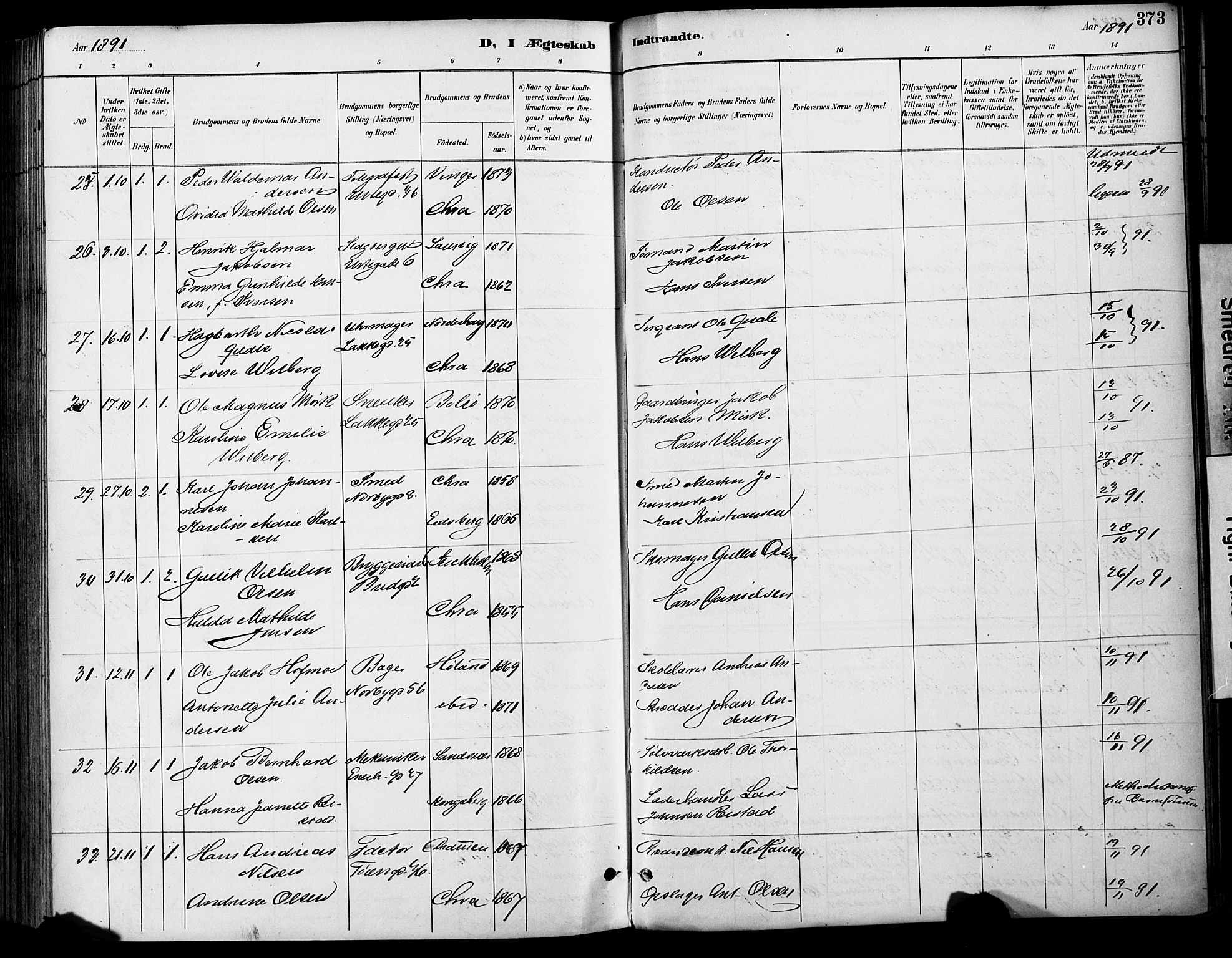 Grønland prestekontor Kirkebøker, AV/SAO-A-10848/F/Fa/L0013: Parish register (official) no. 13, 1887-1906, p. 373