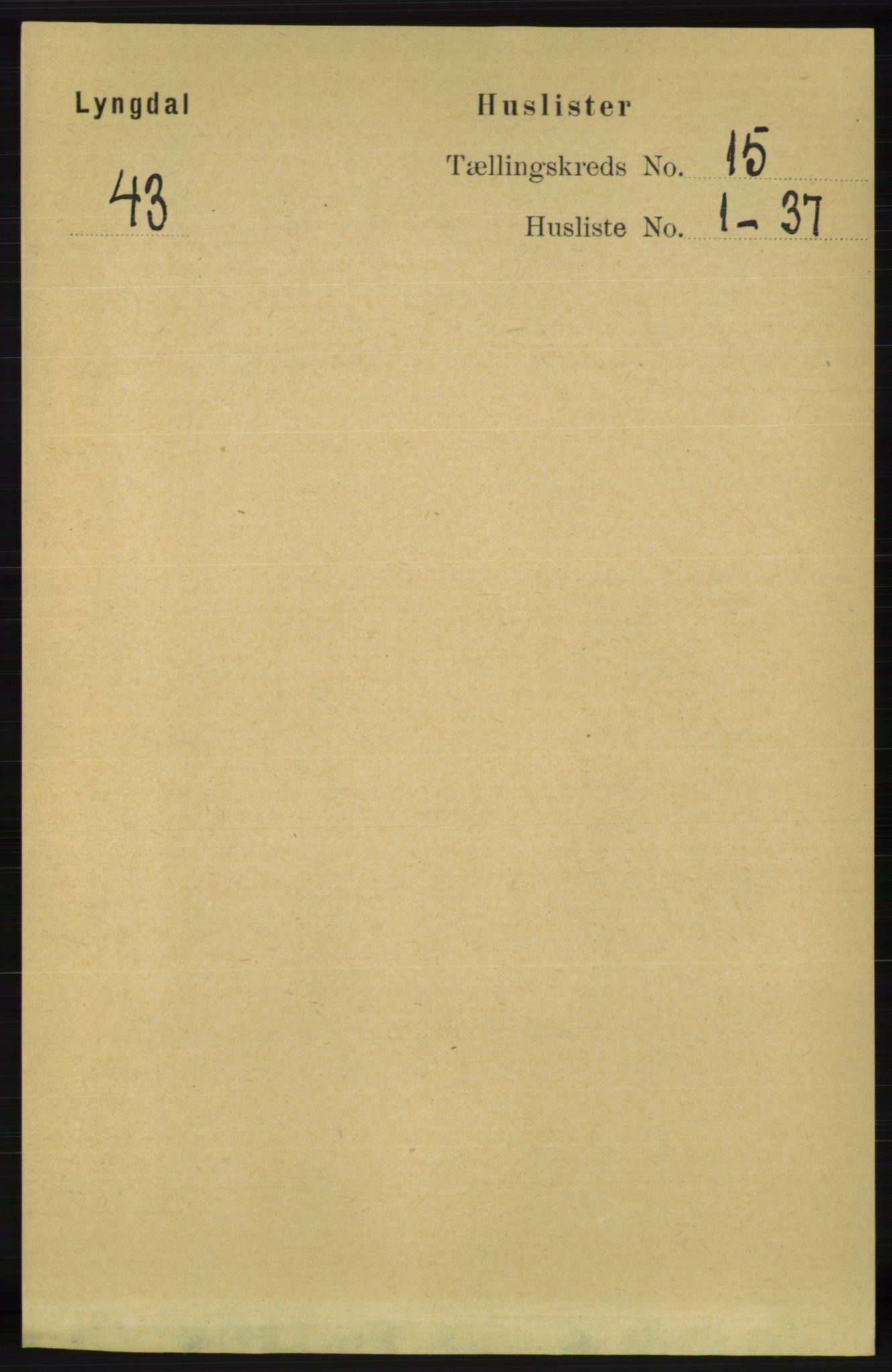 RA, 1891 census for 1032 Lyngdal, 1891, p. 6020