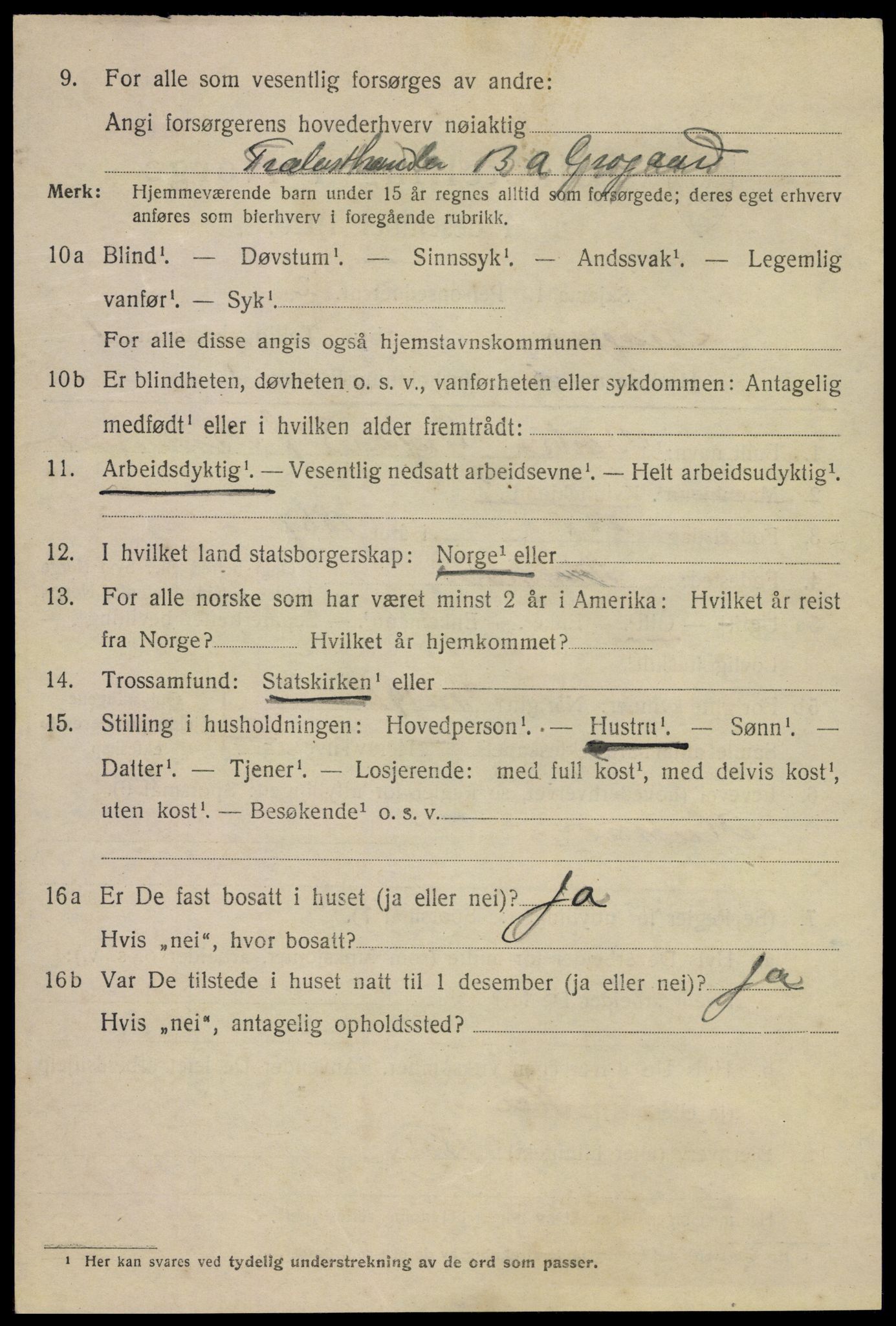 SAKO, 1920 census for Kragerø, 1920, p. 4392