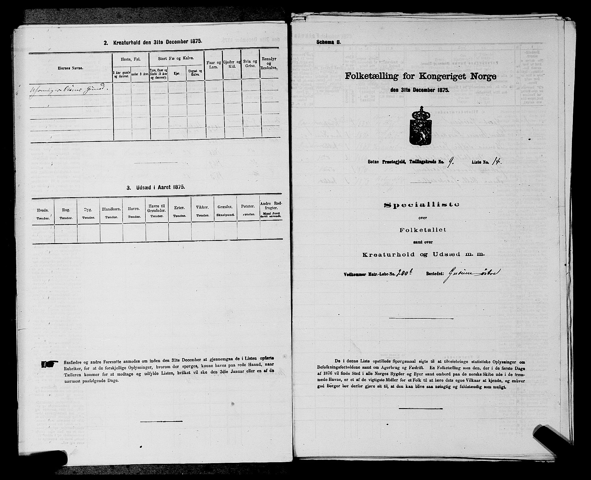 SAKO, 1875 census for 0715P Botne, 1875, p. 713