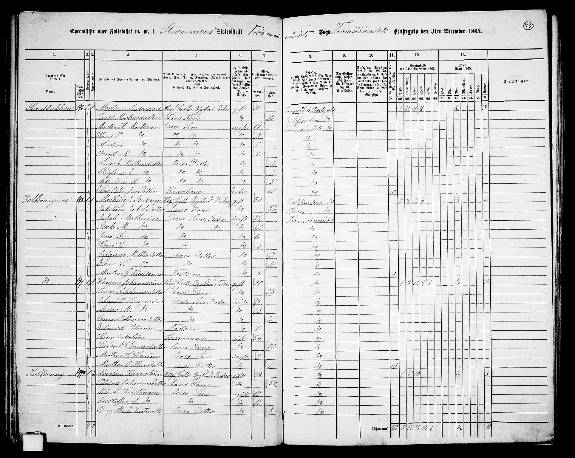 RA, 1865 census for Tromsøysund, 1865, p. 62