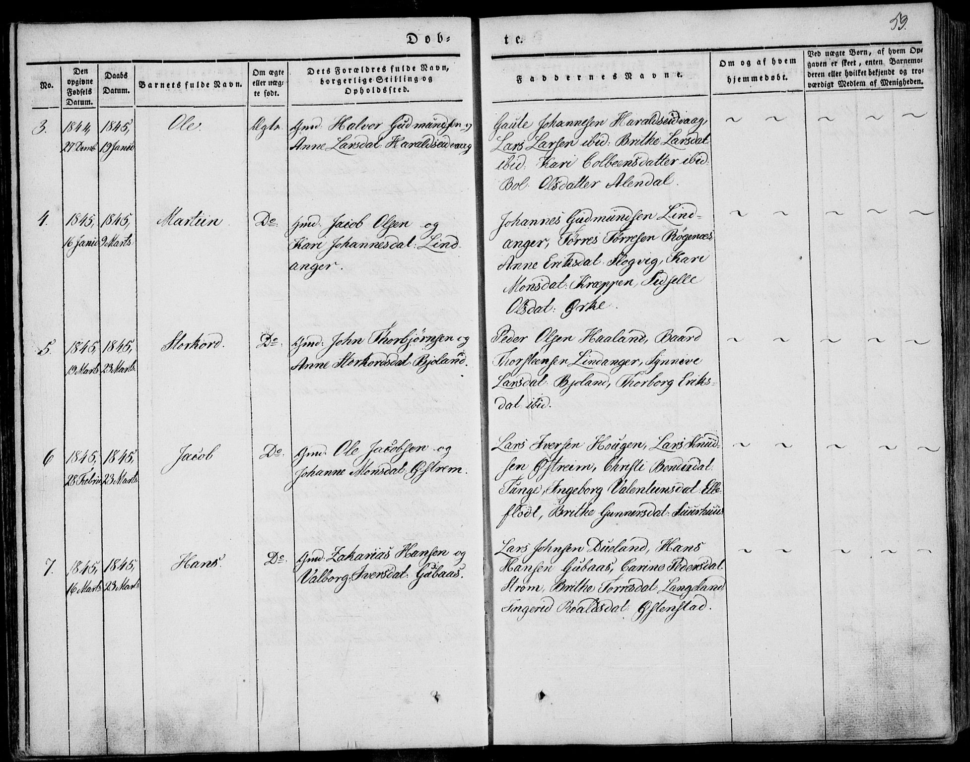 Skjold sokneprestkontor, AV/SAST-A-101847/H/Ha/Haa/L0006: Parish register (official) no. A 6.1, 1835-1858, p. 53