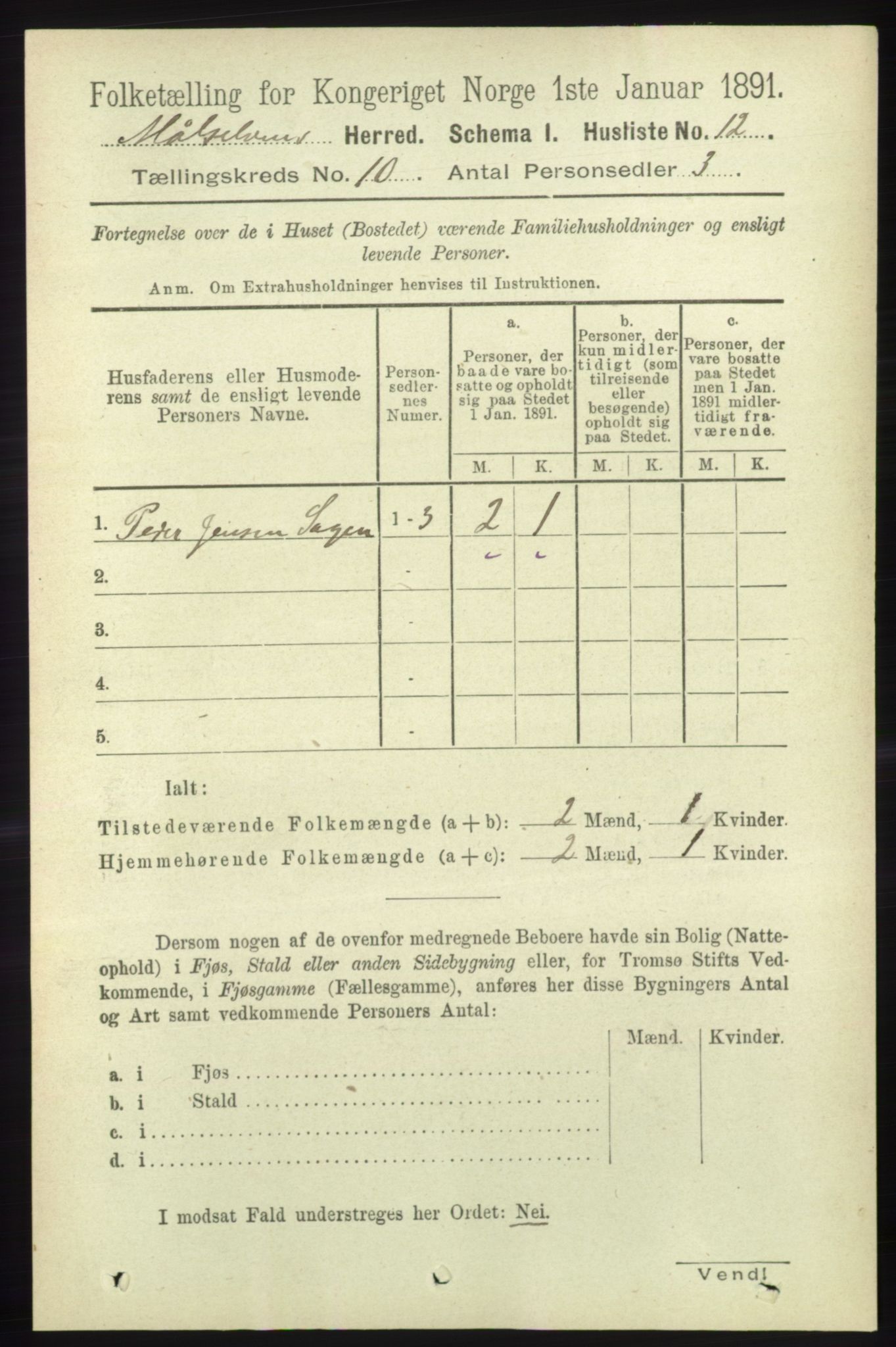 RA, 1891 census for 1924 Målselv, 1891, p. 2970
