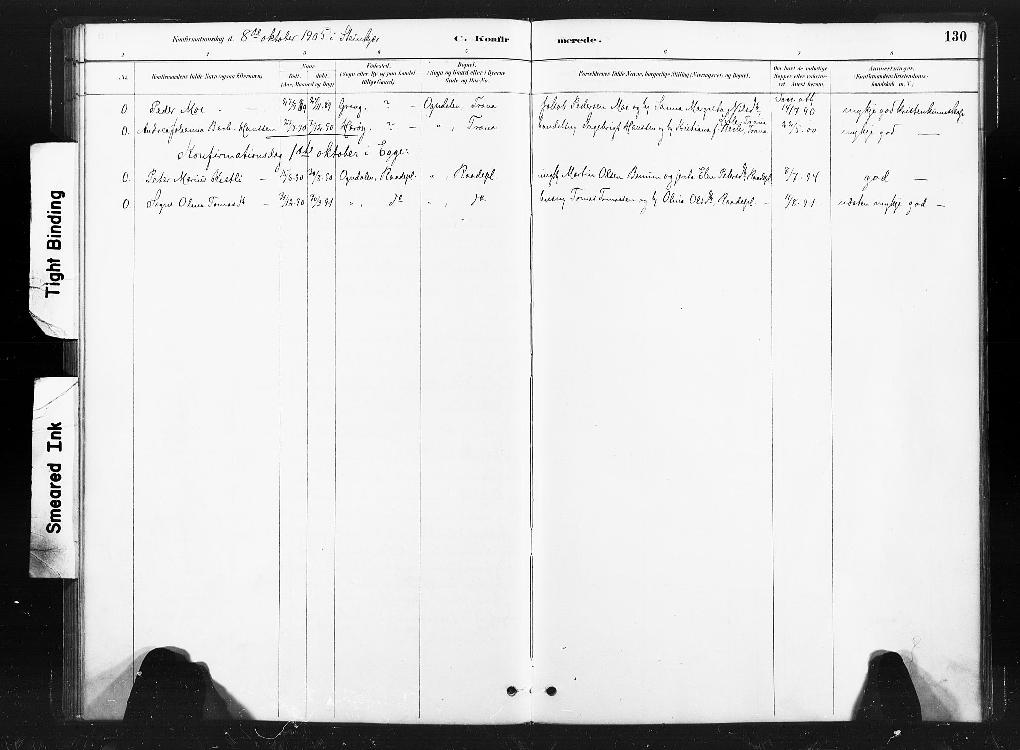 Ministerialprotokoller, klokkerbøker og fødselsregistre - Nord-Trøndelag, SAT/A-1458/736/L0361: Parish register (official) no. 736A01, 1884-1906, p. 130