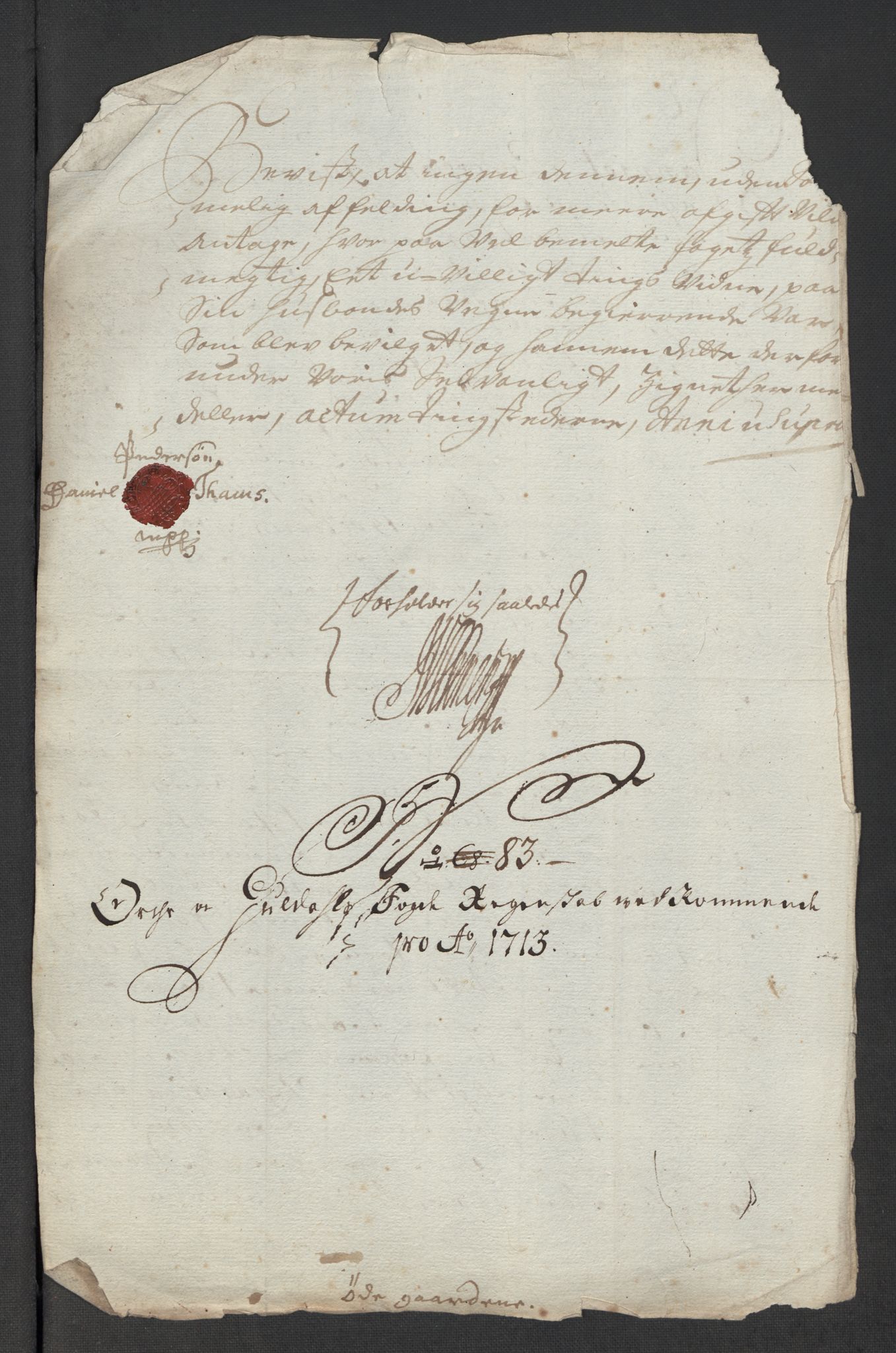 Rentekammeret inntil 1814, Reviderte regnskaper, Fogderegnskap, AV/RA-EA-4092/R60/L3964: Fogderegnskap Orkdal og Gauldal, 1713, p. 573