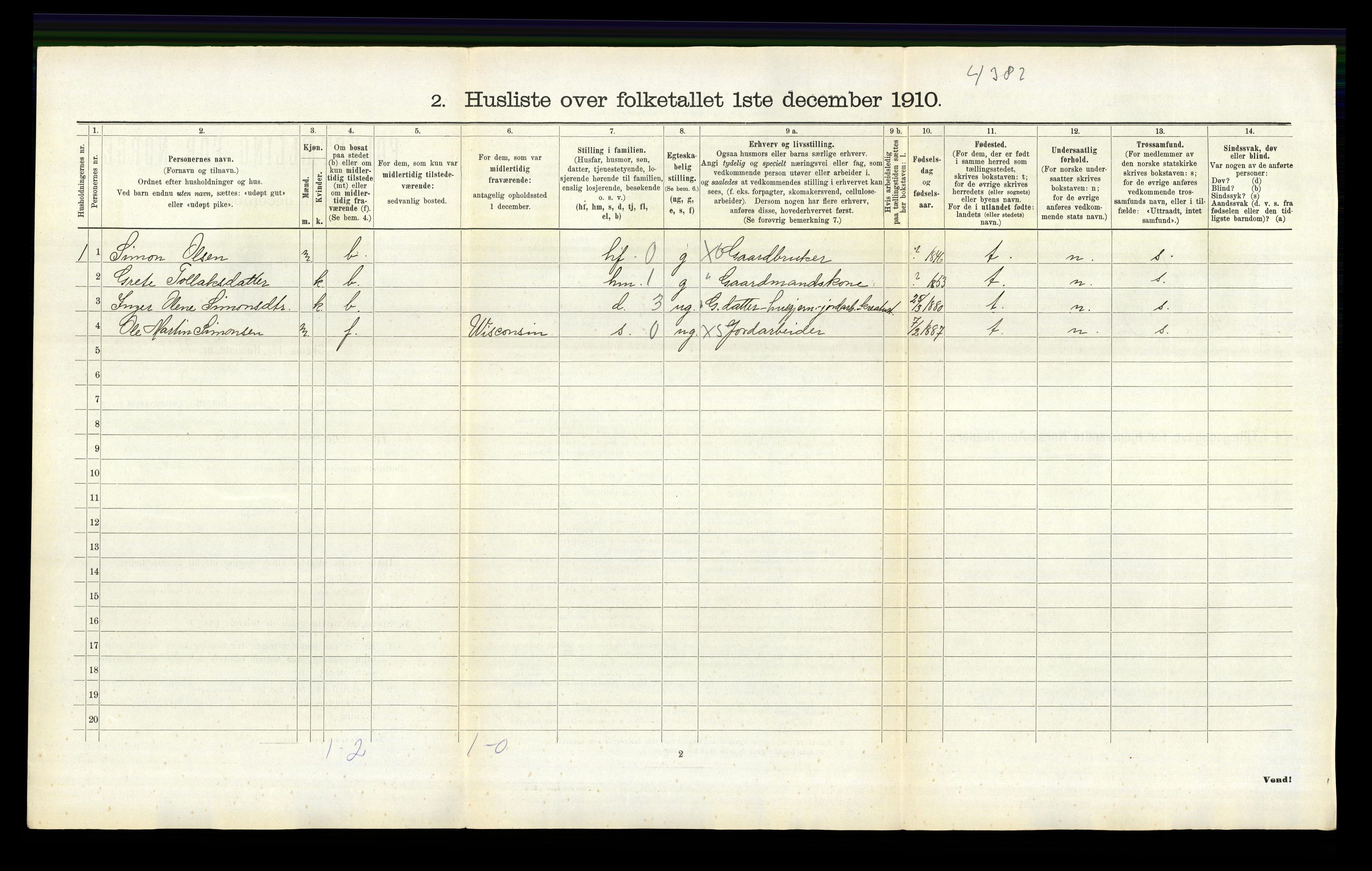 RA, 1910 census for Lund, 1910, p. 81