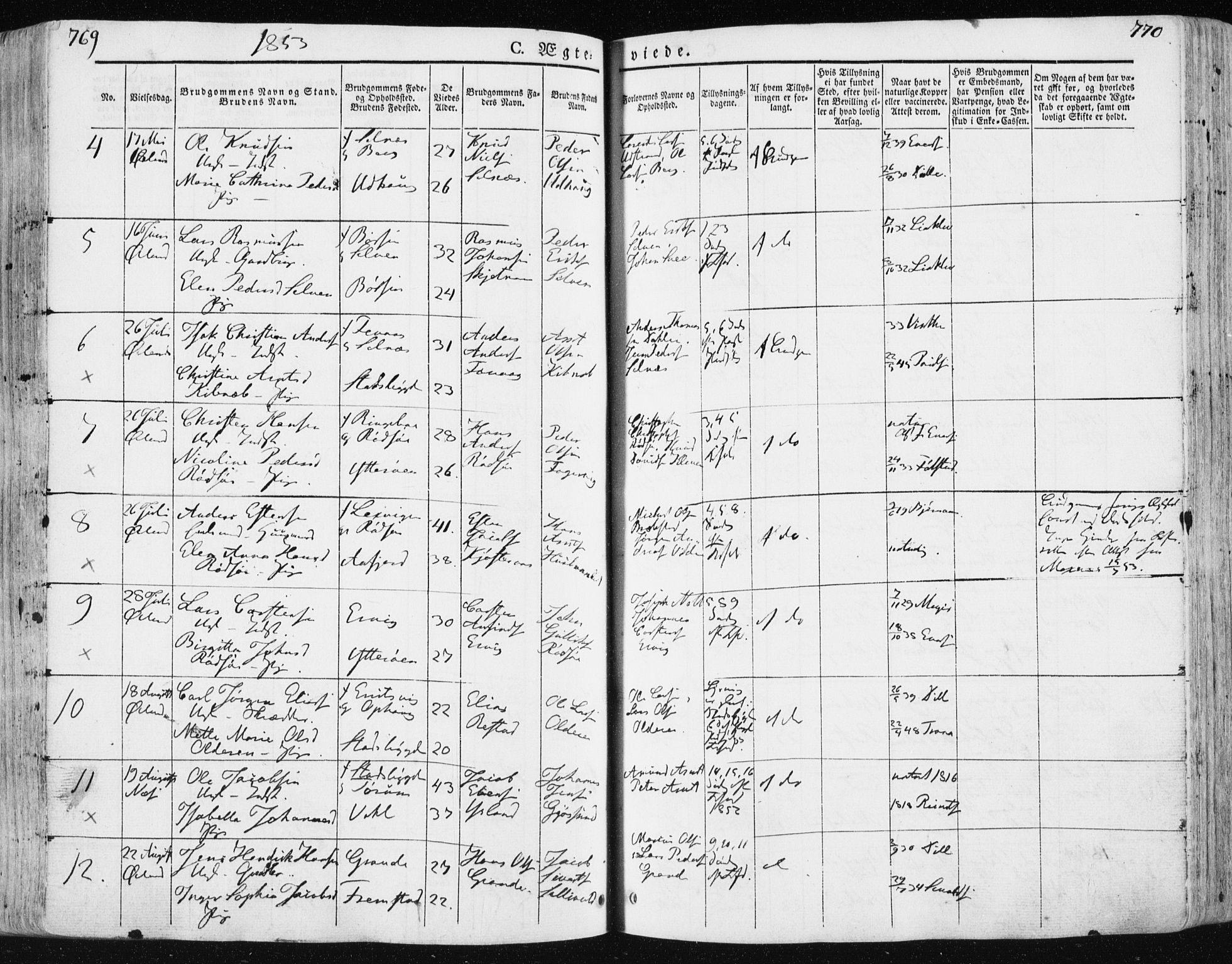 Ministerialprotokoller, klokkerbøker og fødselsregistre - Sør-Trøndelag, SAT/A-1456/659/L0736: Parish register (official) no. 659A06, 1842-1856, p. 769-770