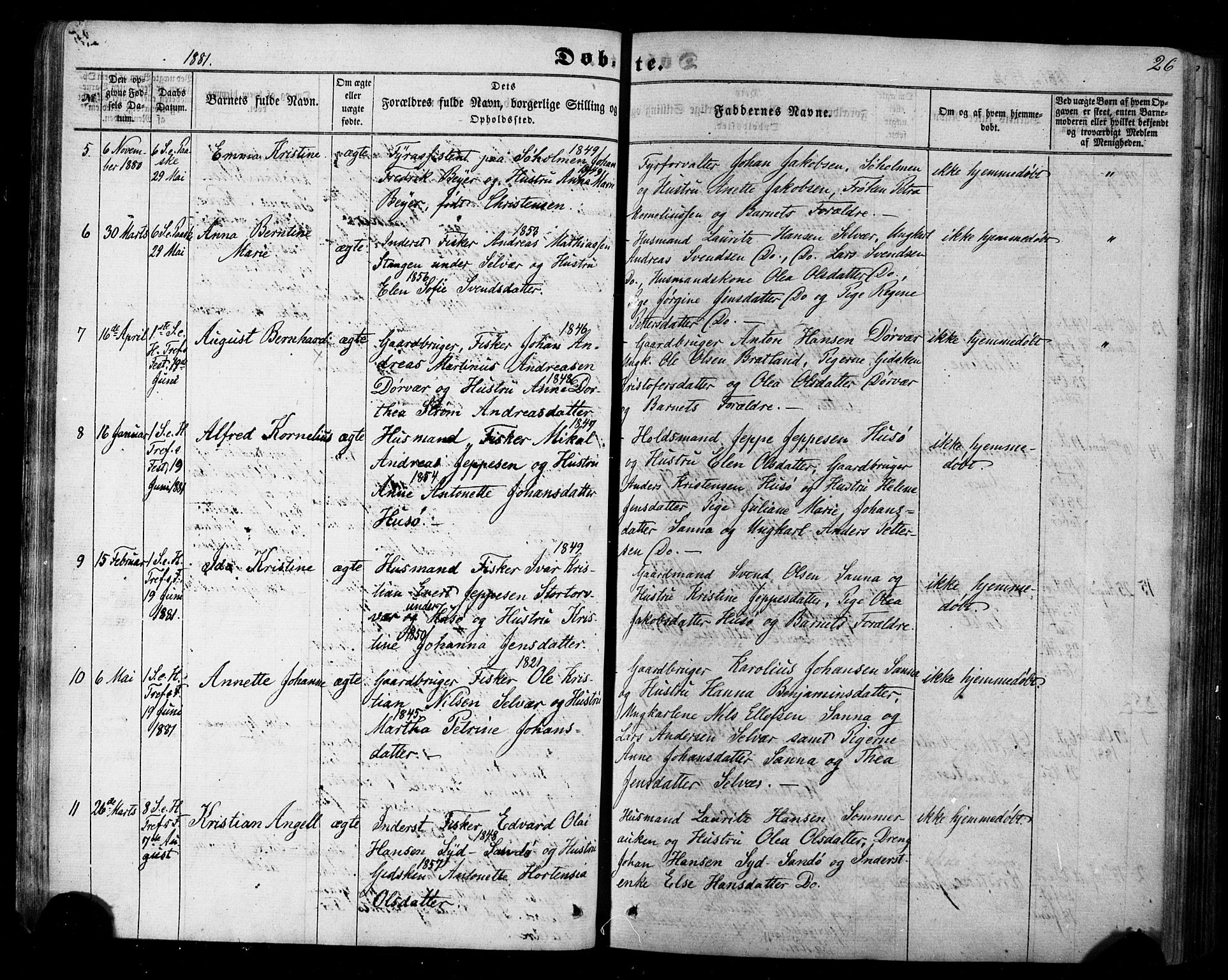 Ministerialprotokoller, klokkerbøker og fødselsregistre - Nordland, SAT/A-1459/840/L0579: Parish register (official) no. 840A01, 1863-1887, p. 26