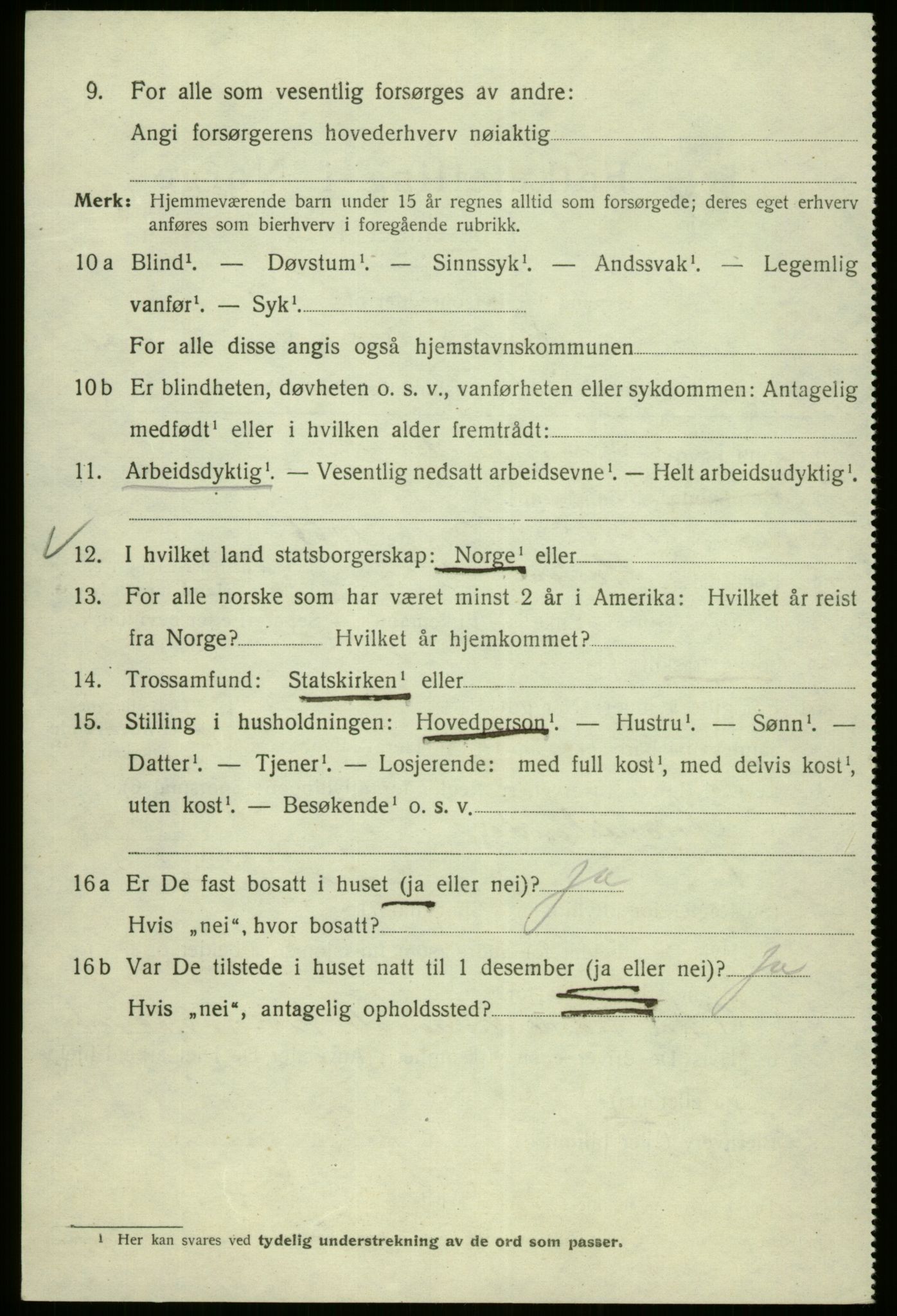 SAB, 1920 census for Bergen, 1920, p. 105513