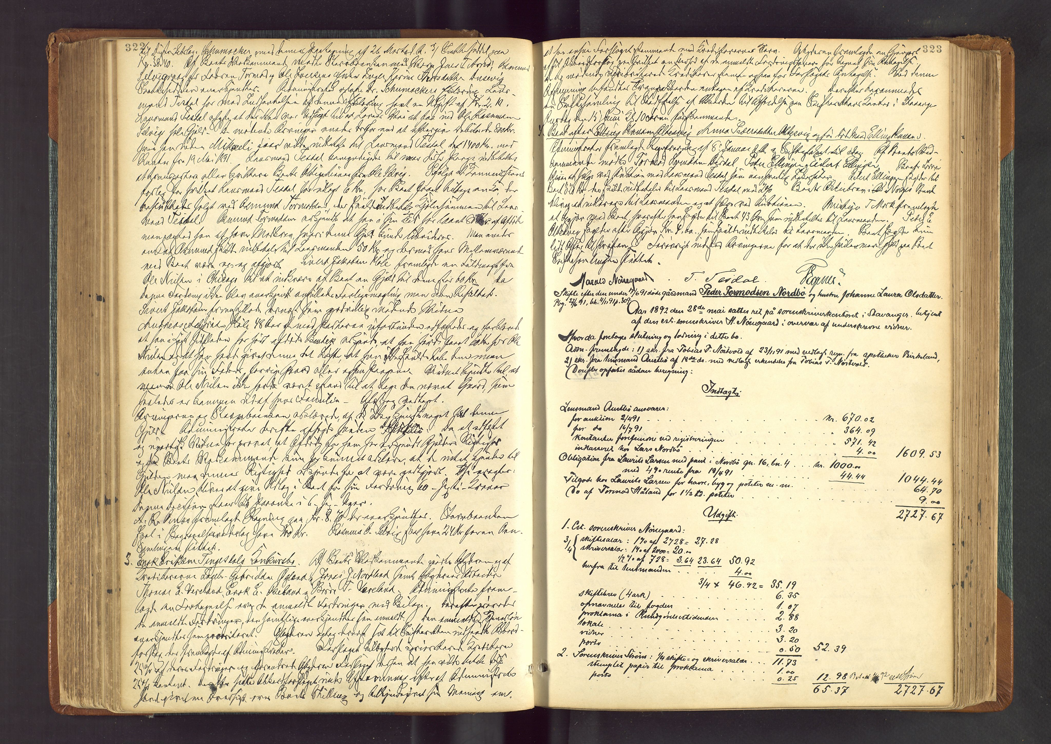 Ryfylke tingrett, AV/SAST-A-100055/001/IV/IVF/L0013: Skifteforhandlingsprotokoll D2 Høle og Rennesøy, 1880-1902, p. 322-323