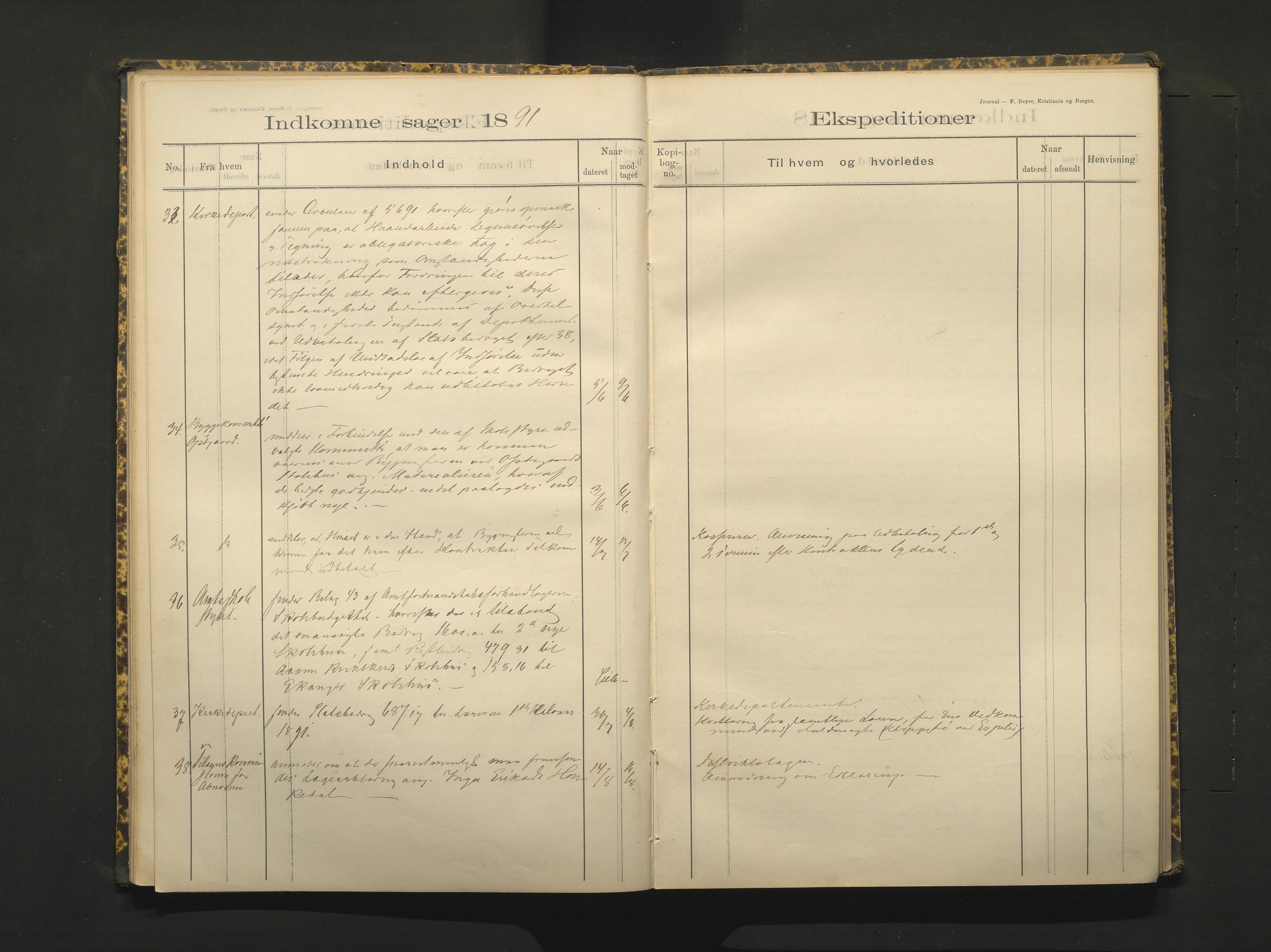 Hamre kommune. Skulestyret, IKAH/1254-211/C/Ca/L0002: Postjournal for Hamre skulestyre, 1890-1901