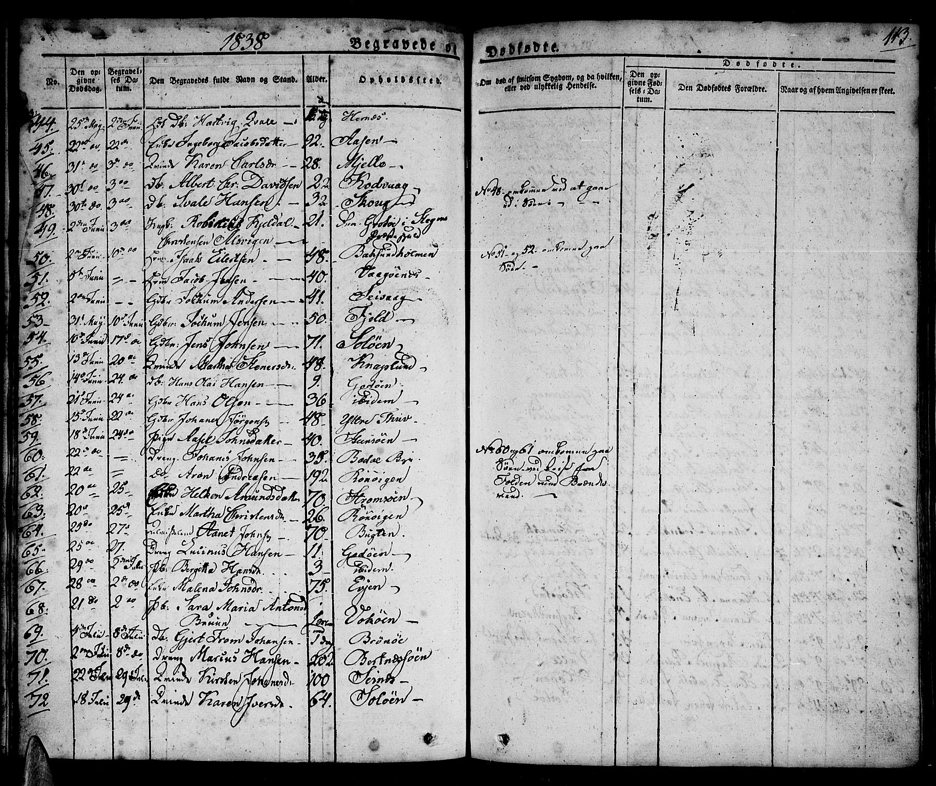 Ministerialprotokoller, klokkerbøker og fødselsregistre - Nordland, AV/SAT-A-1459/801/L0006: Parish register (official) no. 801A06, 1834-1845, p. 113