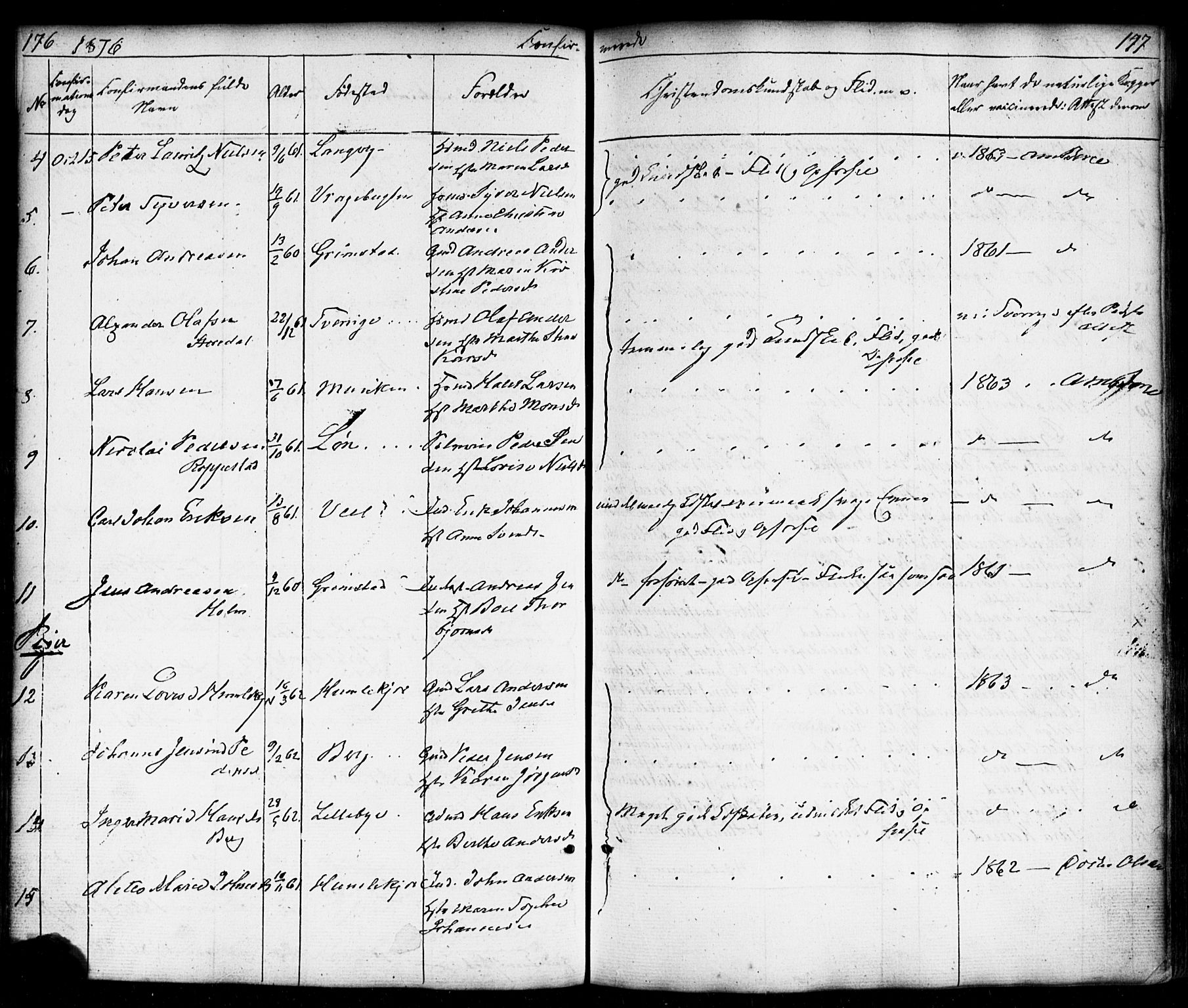 Borge prestekontor Kirkebøker, AV/SAO-A-10903/F/Fb/L0002: Parish register (official) no. II 2, 1853-1877, p. 176-177