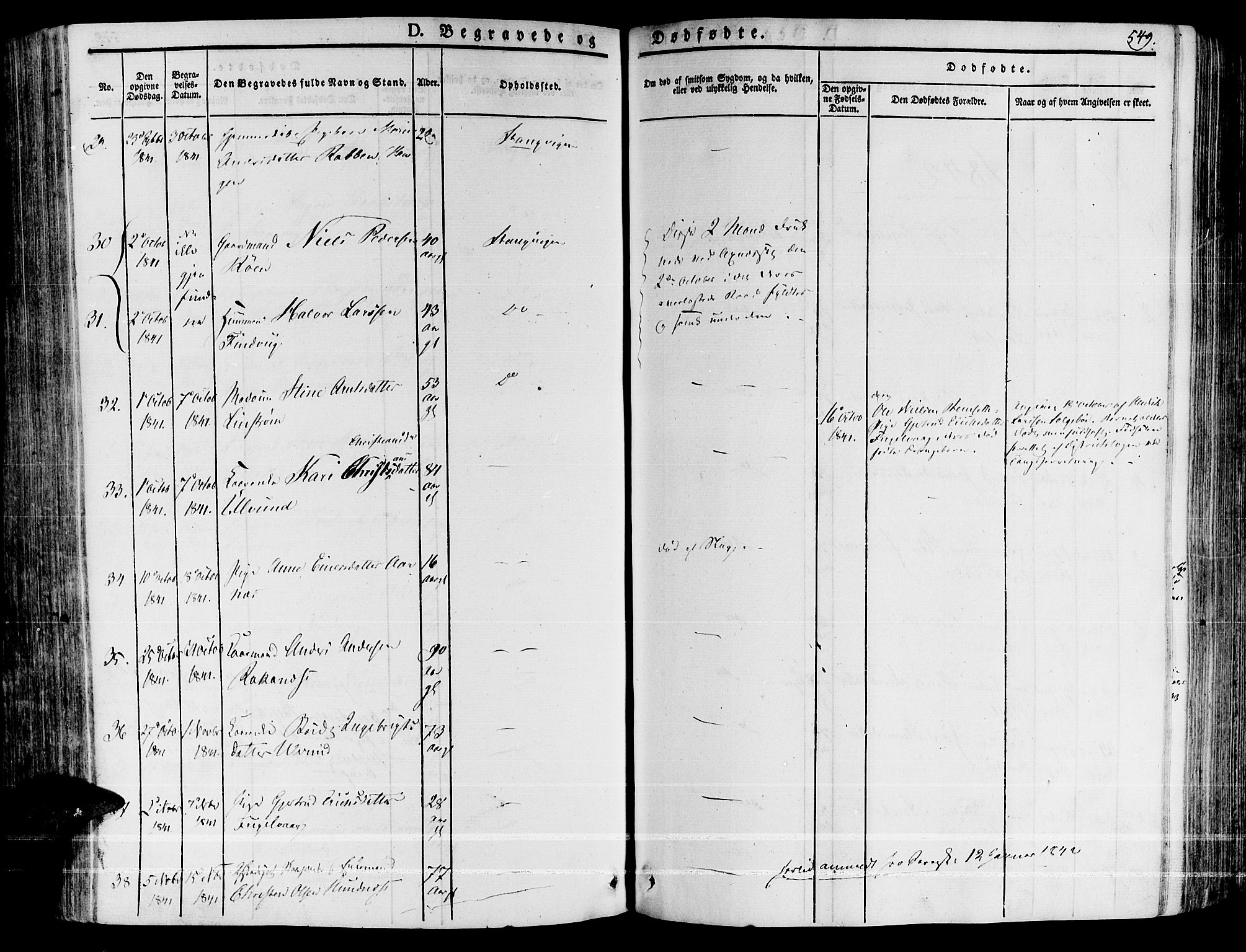 Ministerialprotokoller, klokkerbøker og fødselsregistre - Møre og Romsdal, AV/SAT-A-1454/592/L1024: Parish register (official) no. 592A03 /1, 1831-1849, p. 549