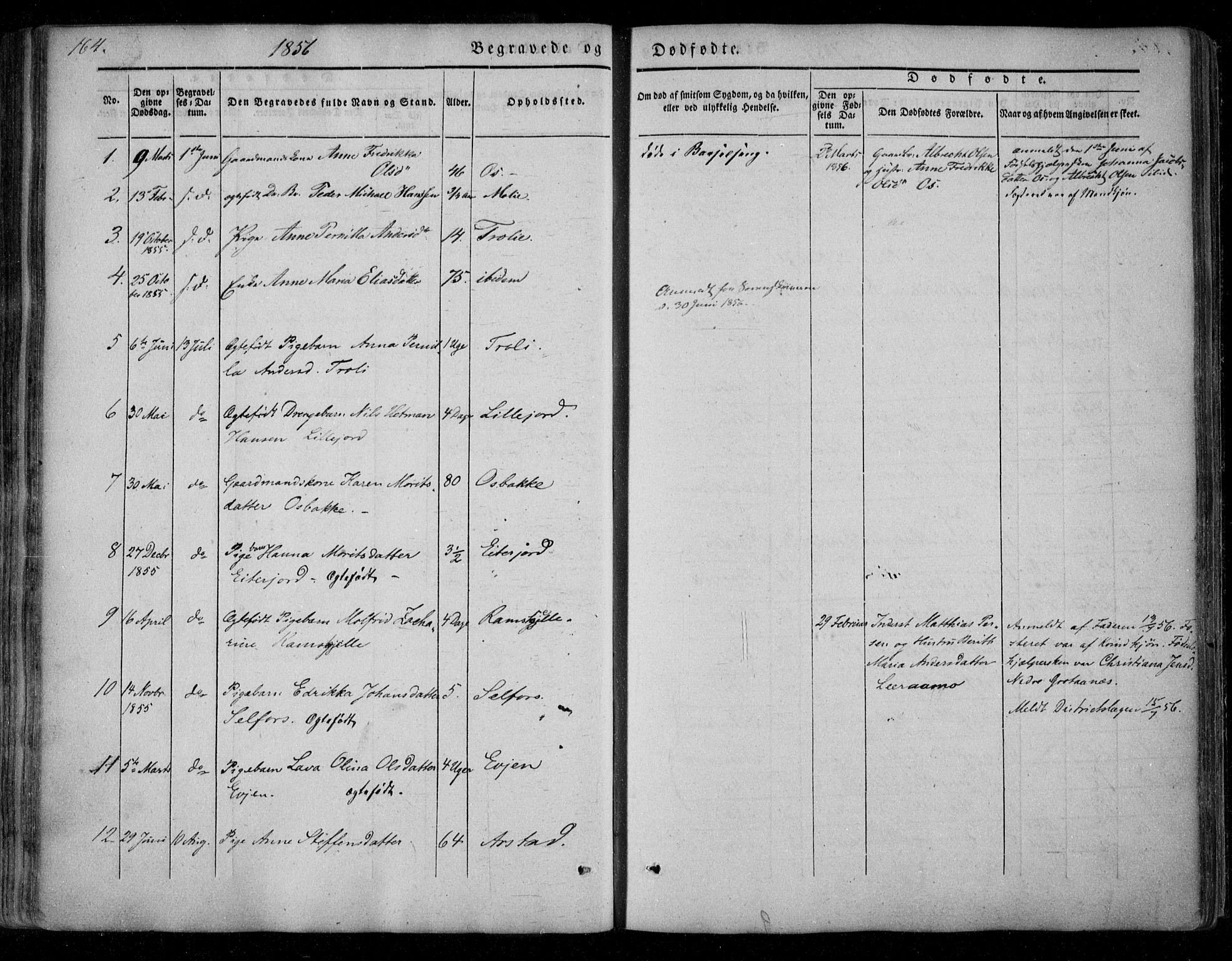 Ministerialprotokoller, klokkerbøker og fødselsregistre - Nordland, AV/SAT-A-1459/846/L0644: Parish register (official) no. 846A02, 1837-1872, p. 164