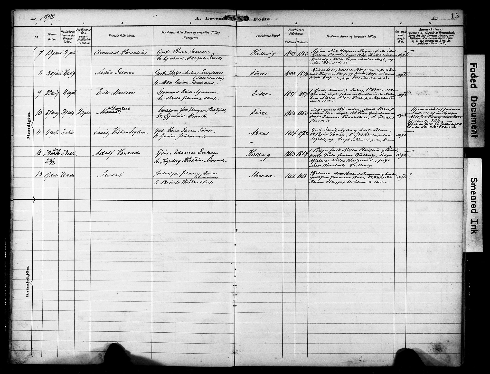 Avaldsnes sokneprestkontor, SAST/A -101851/H/Ha/Haa/L0016: Parish register (official) no. A 16, 1893-1918, p. 15