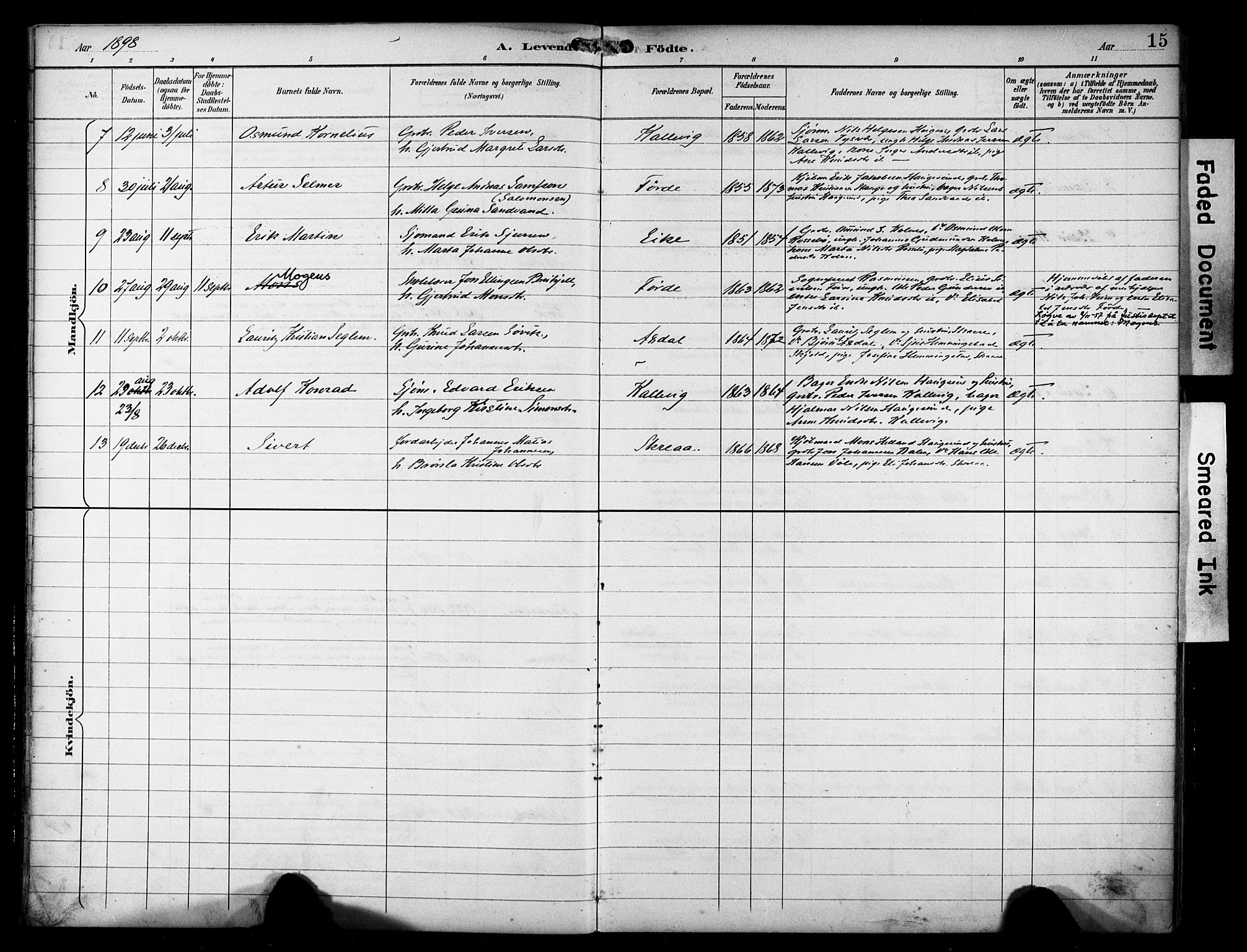 Avaldsnes sokneprestkontor, AV/SAST-A -101851/H/Ha/Haa/L0016: Parish register (official) no. A 16, 1893-1918, p. 15