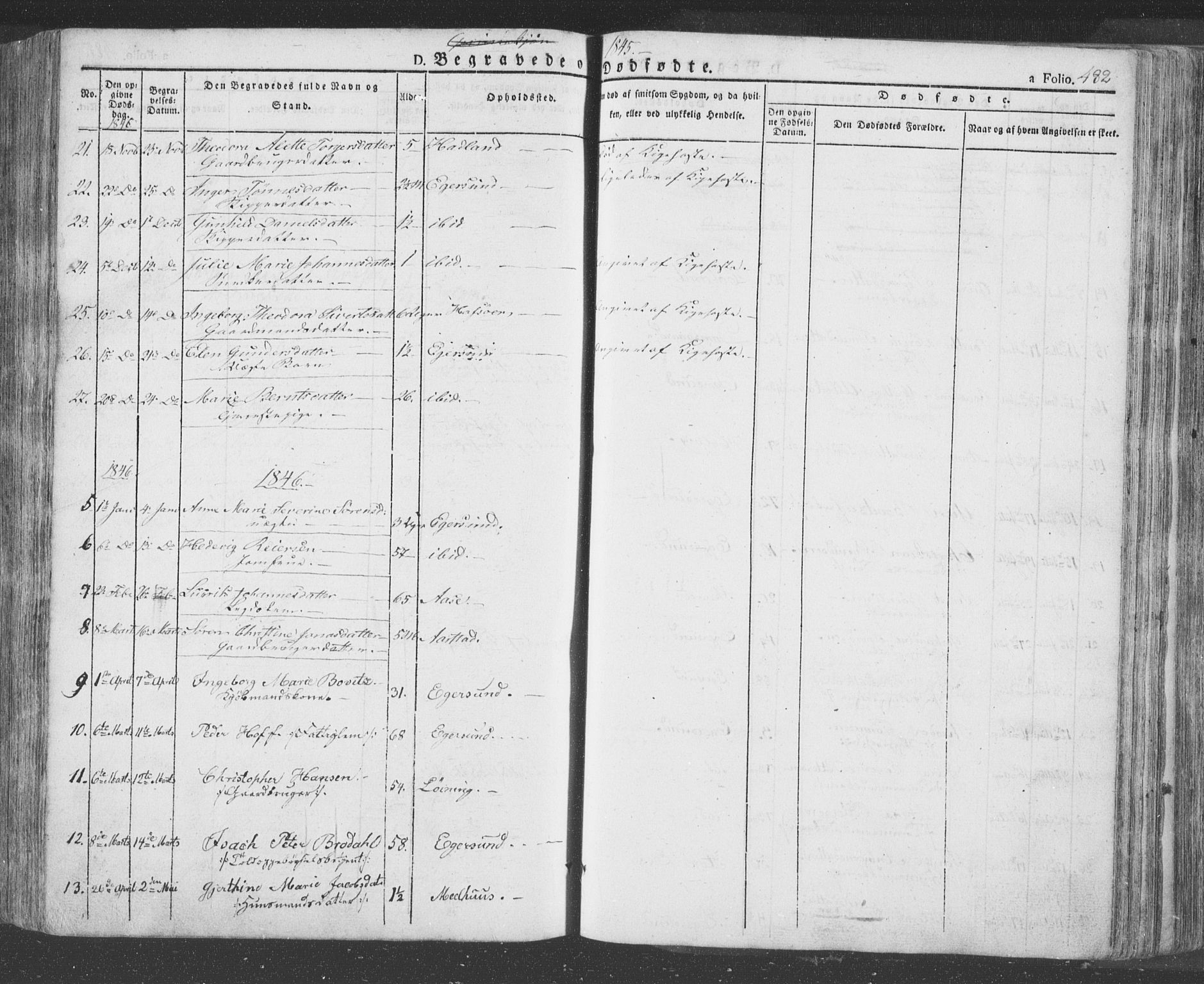 Eigersund sokneprestkontor, AV/SAST-A-101807/S08/L0009: Parish register (official) no. A 9, 1827-1850, p. 482