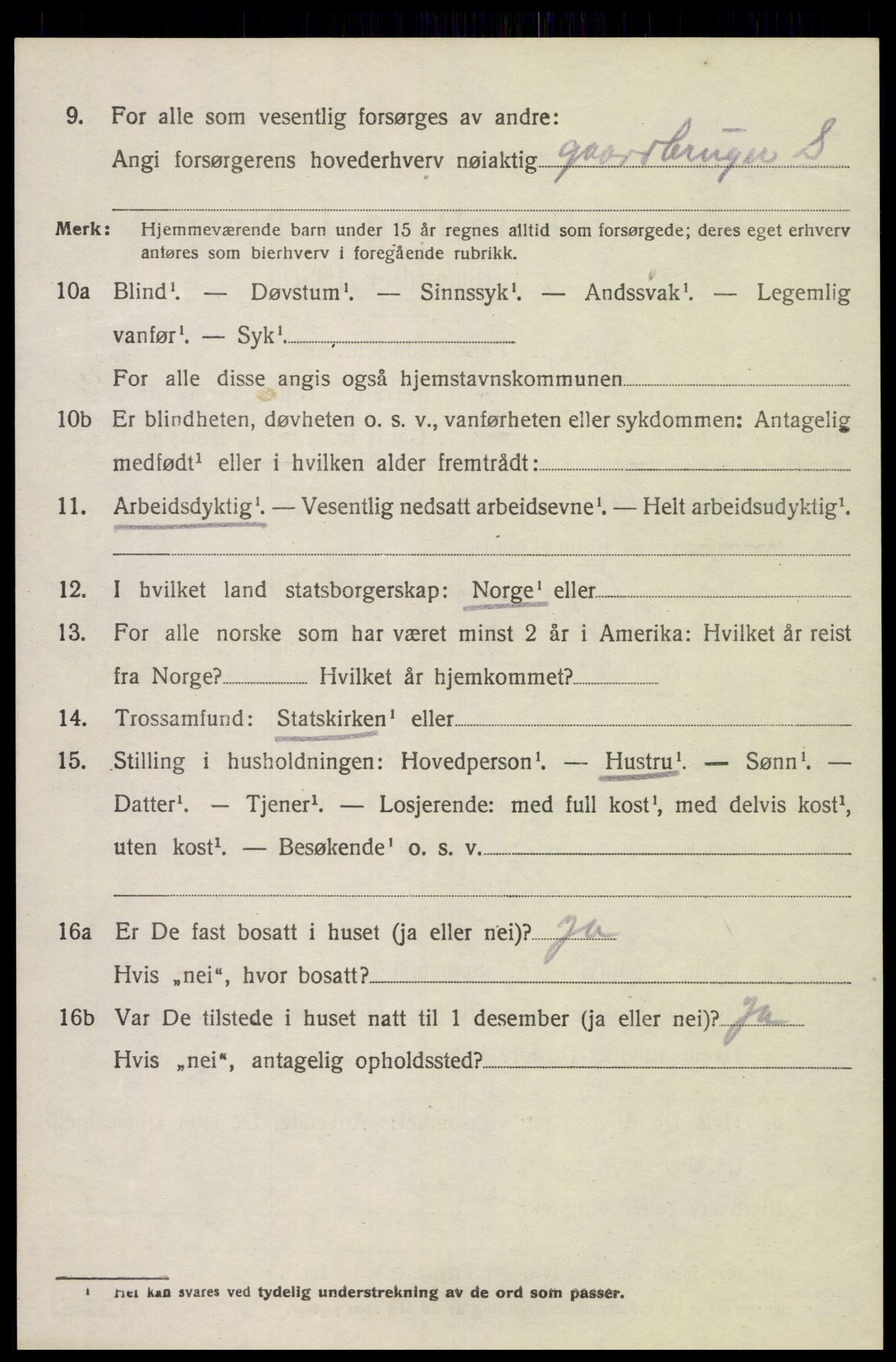 SAK, 1920 census for Lista, 1920, p. 12944