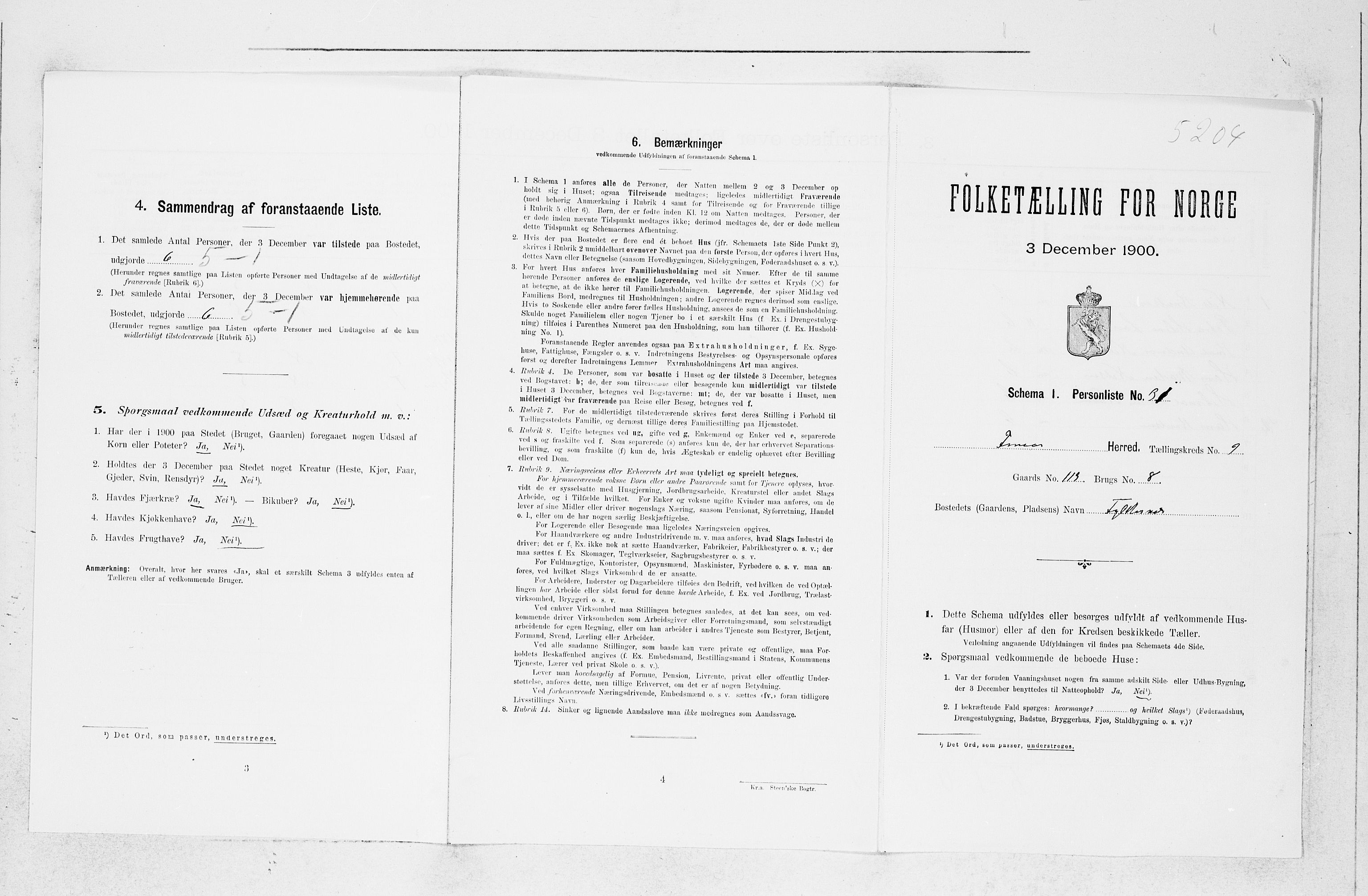 SAB, 1900 census for Finnås, 1900, p. 991