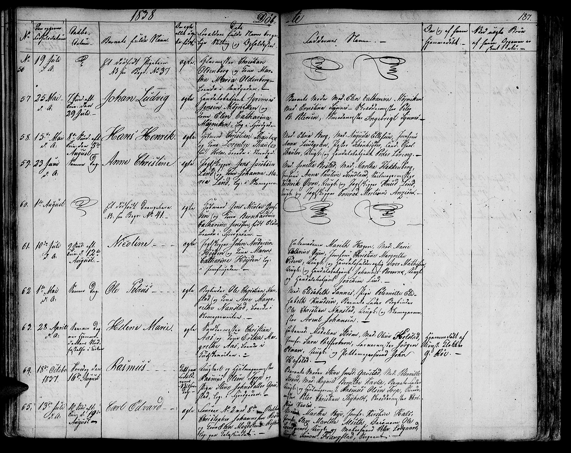 Ministerialprotokoller, klokkerbøker og fødselsregistre - Sør-Trøndelag, AV/SAT-A-1456/602/L0108: Parish register (official) no. 602A06, 1821-1839, p. 187