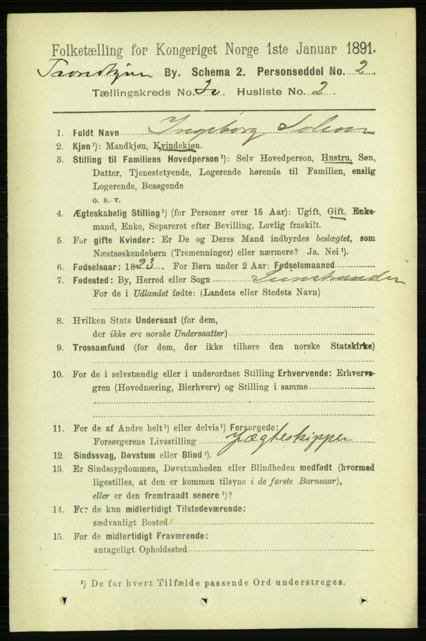 RA, 1891 census for 1601 Trondheim, 1891, p. 22231