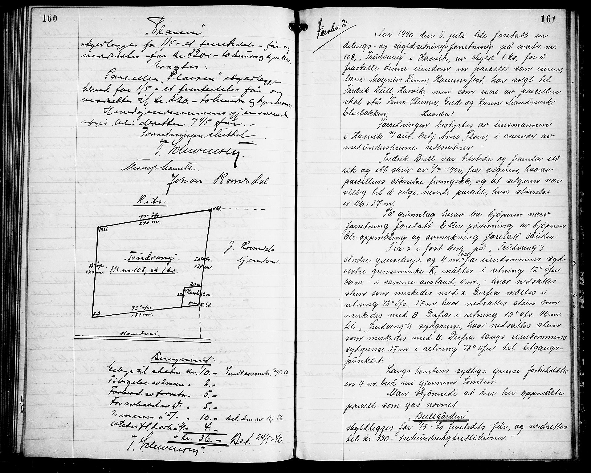 Lensmannen i Hasvik (hos Finnmarkseiendommen)*, FIEI/-, 1938-1944, p. 160-161