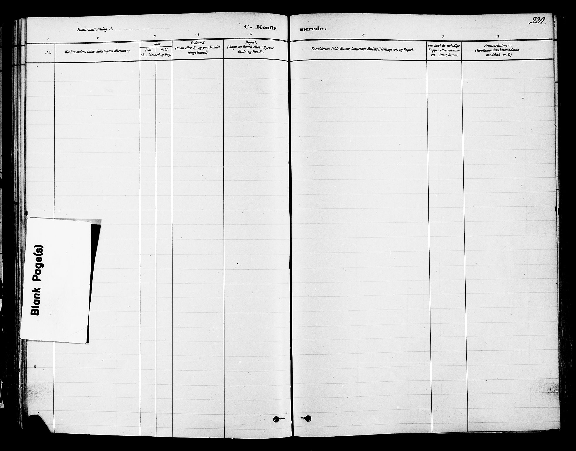 Ringsaker prestekontor, AV/SAH-PREST-014/K/Ka/L0012: Parish register (official) no. 12, 1879-1890, p. 229