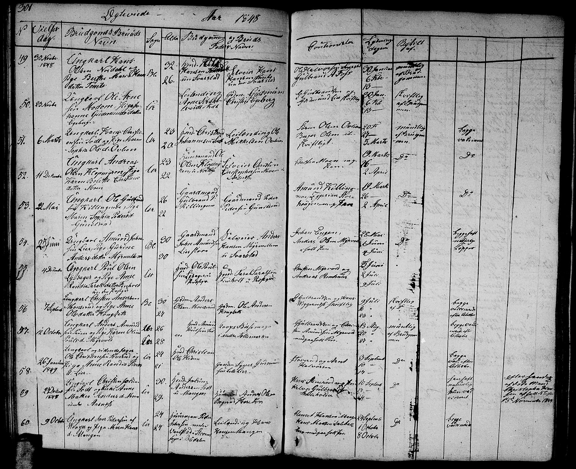 Aurskog prestekontor Kirkebøker, AV/SAO-A-10304a/G/Ga/L0002: Parish register (copy) no. I 2, 1829-1857, p. 301