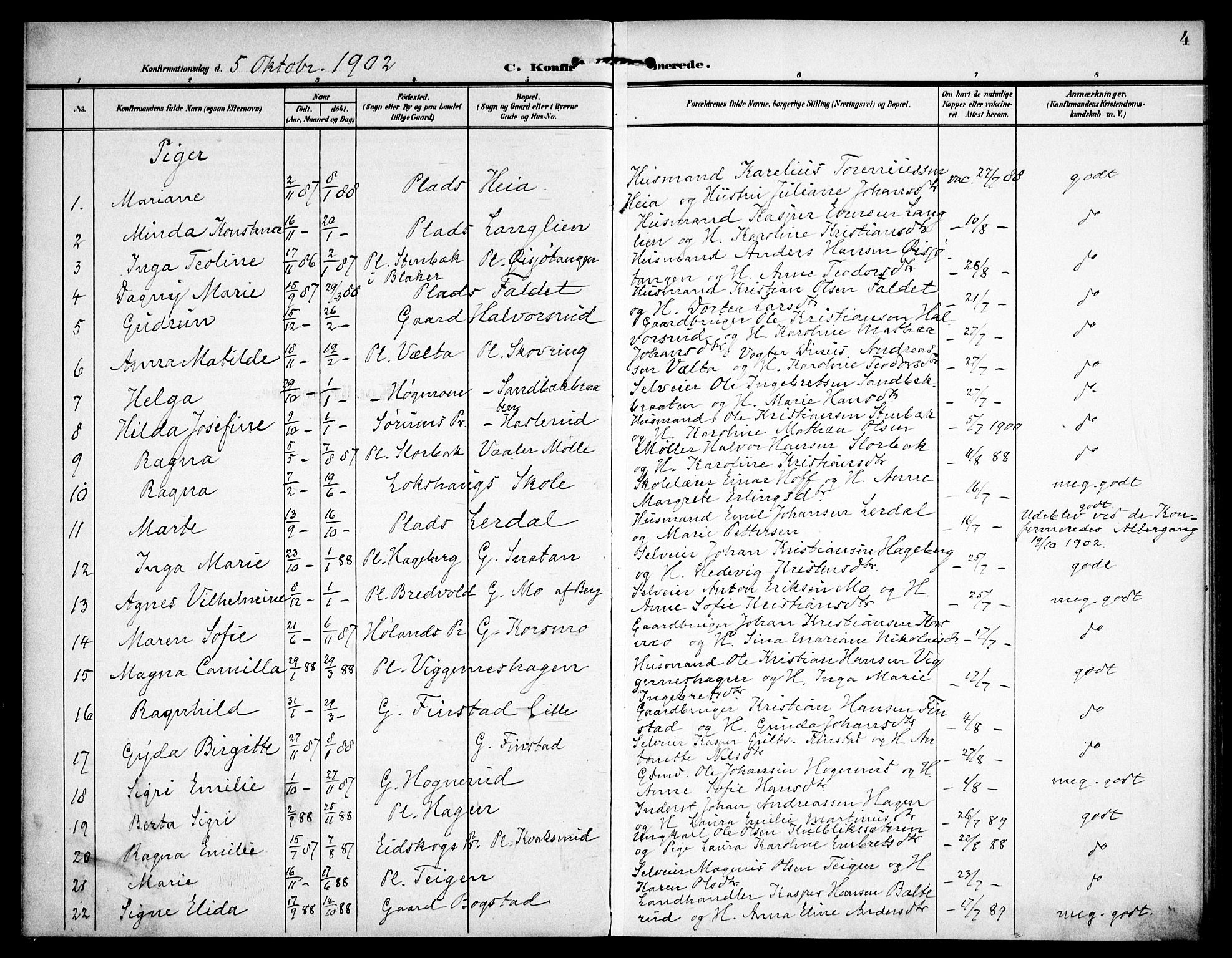 Aurskog prestekontor Kirkebøker, SAO/A-10304a/F/Fa/L0012: Parish register (official) no. I 12, 1902-1915, p. 4