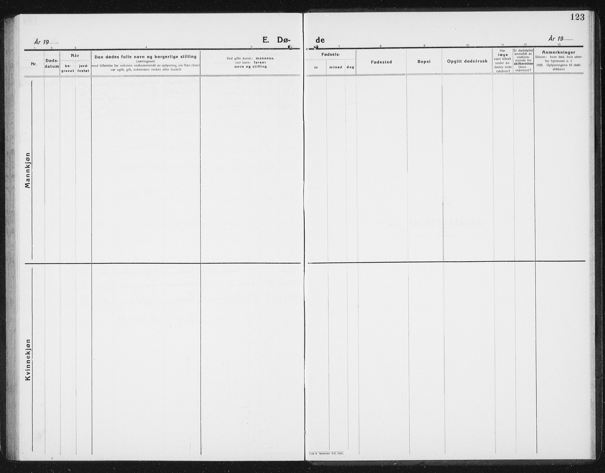 Ministerialprotokoller, klokkerbøker og fødselsregistre - Sør-Trøndelag, AV/SAT-A-1456/654/L0667: Parish register (copy) no. 654C03, 1924-1939, p. 123