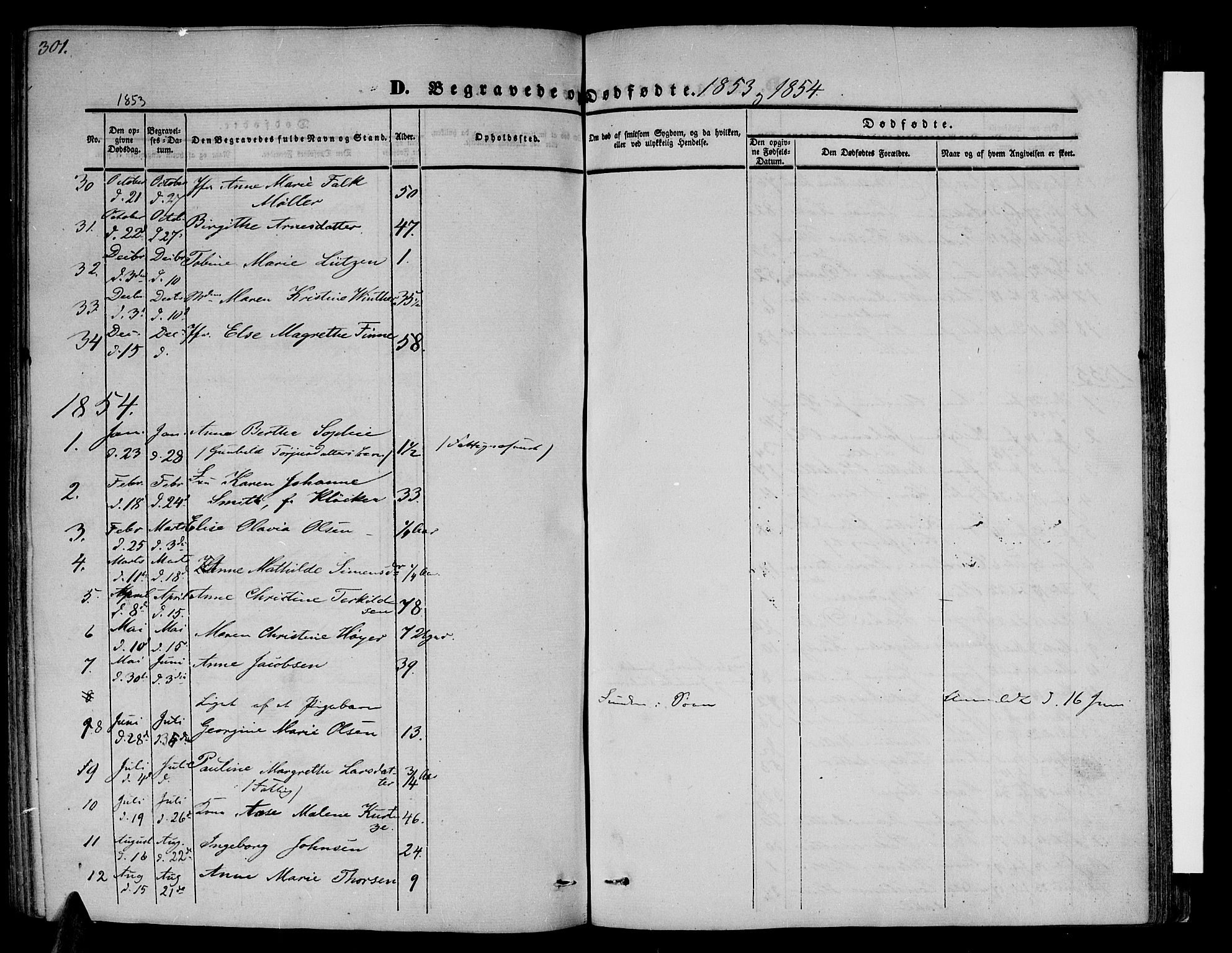 Arendal sokneprestkontor, Trefoldighet, SAK/1111-0040/F/Fb/L0002: Parish register (copy) no. B 2, 1838-1860, p. 301