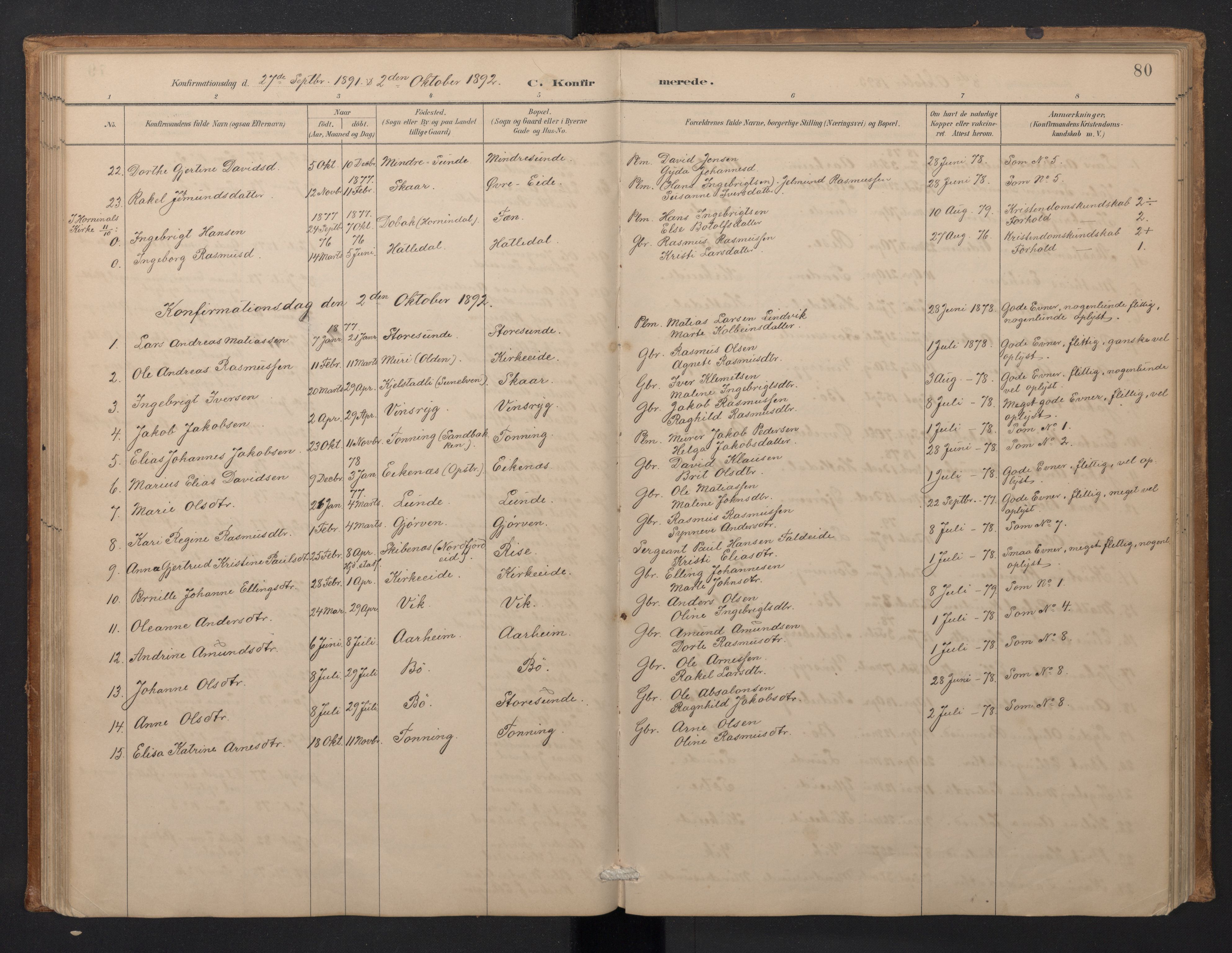 Stryn Sokneprestembete, AV/SAB-A-82501: Parish register (copy) no. A 2, 1883-1905, p. 79b-80a