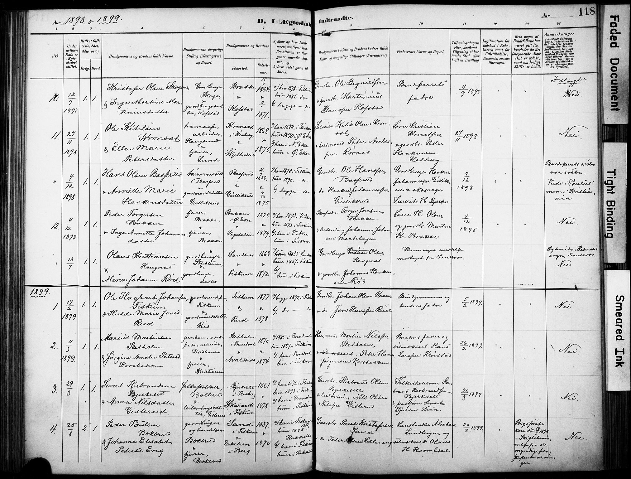 Fiskum kirkebøker, SAKO/A-15/F/Fa/L0003: Parish register (official) no. 3, 1890-1905, p. 118