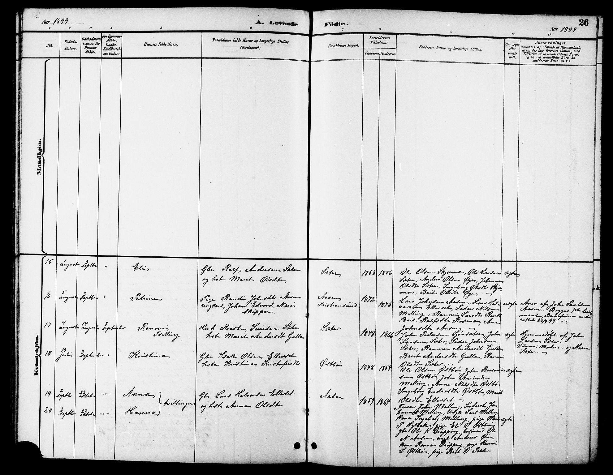 Ministerialprotokoller, klokkerbøker og fødselsregistre - Møre og Romsdal, AV/SAT-A-1454/596/L1058: Parish register (copy) no. 596C01, 1891-1907, p. 26