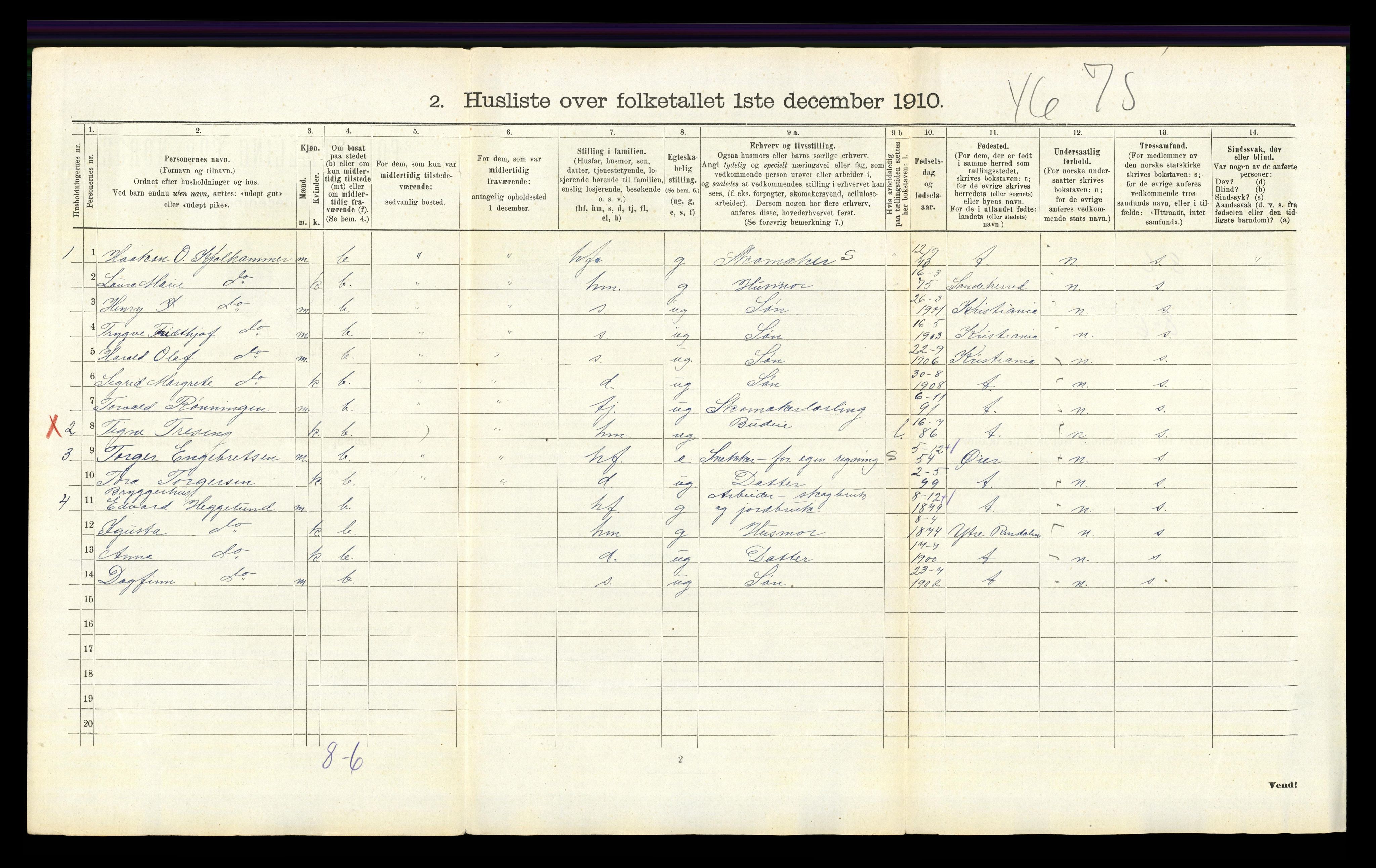 RA, 1910 census for Stor-Elvdal, 1910, p. 812