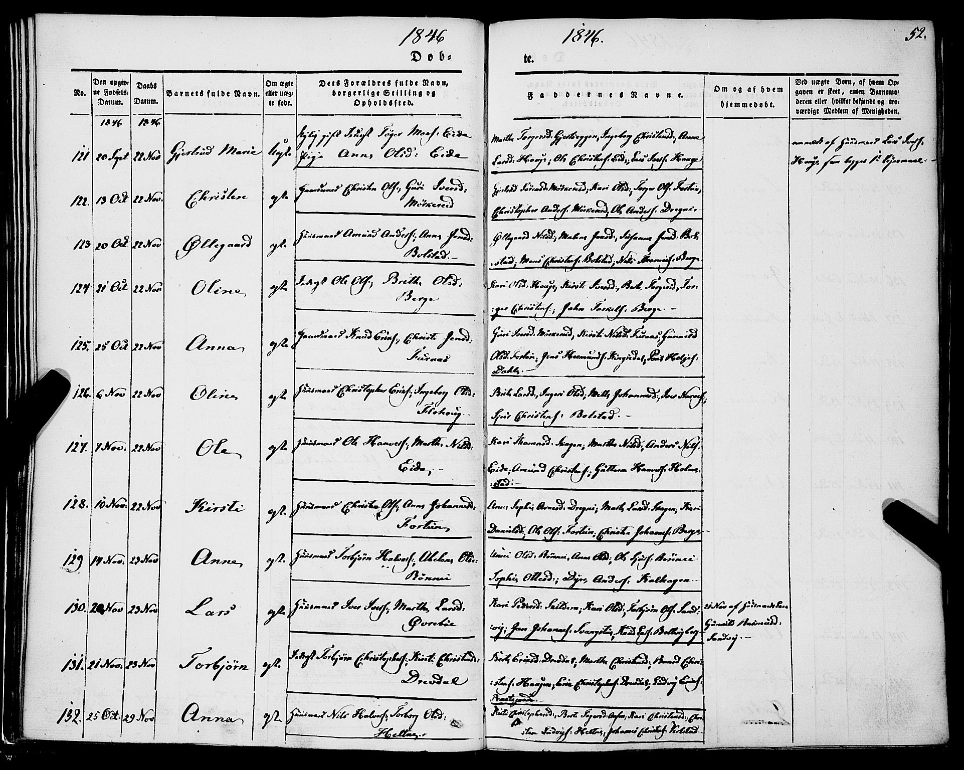 Luster sokneprestembete, AV/SAB-A-81101/H/Haa/Haaa/L0006: Parish register (official) no. A 6, 1840-1848, p. 52