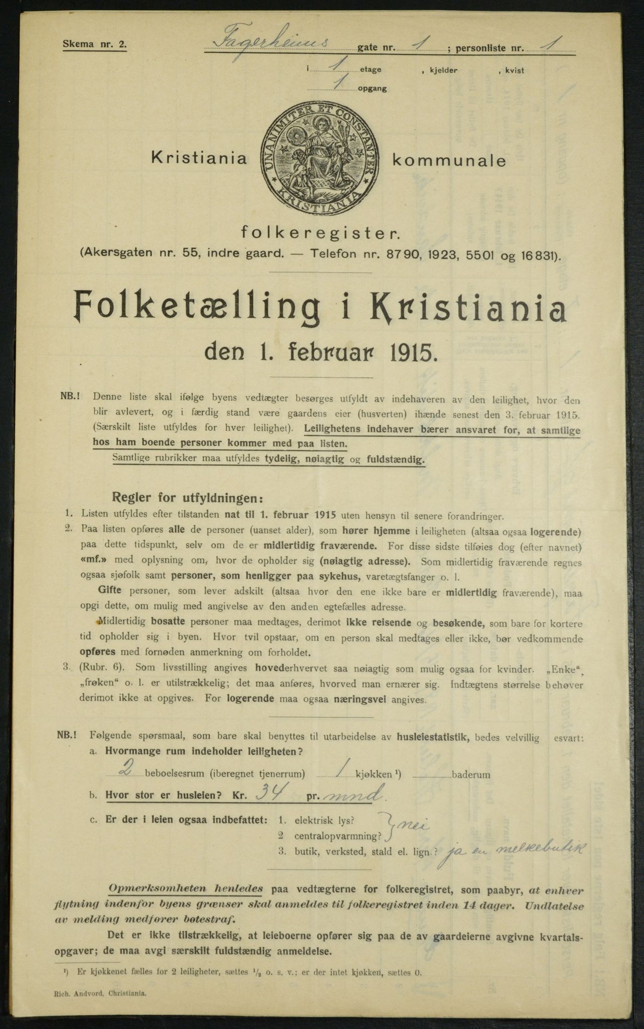 OBA, Municipal Census 1915 for Kristiania, 1915, p. 22639