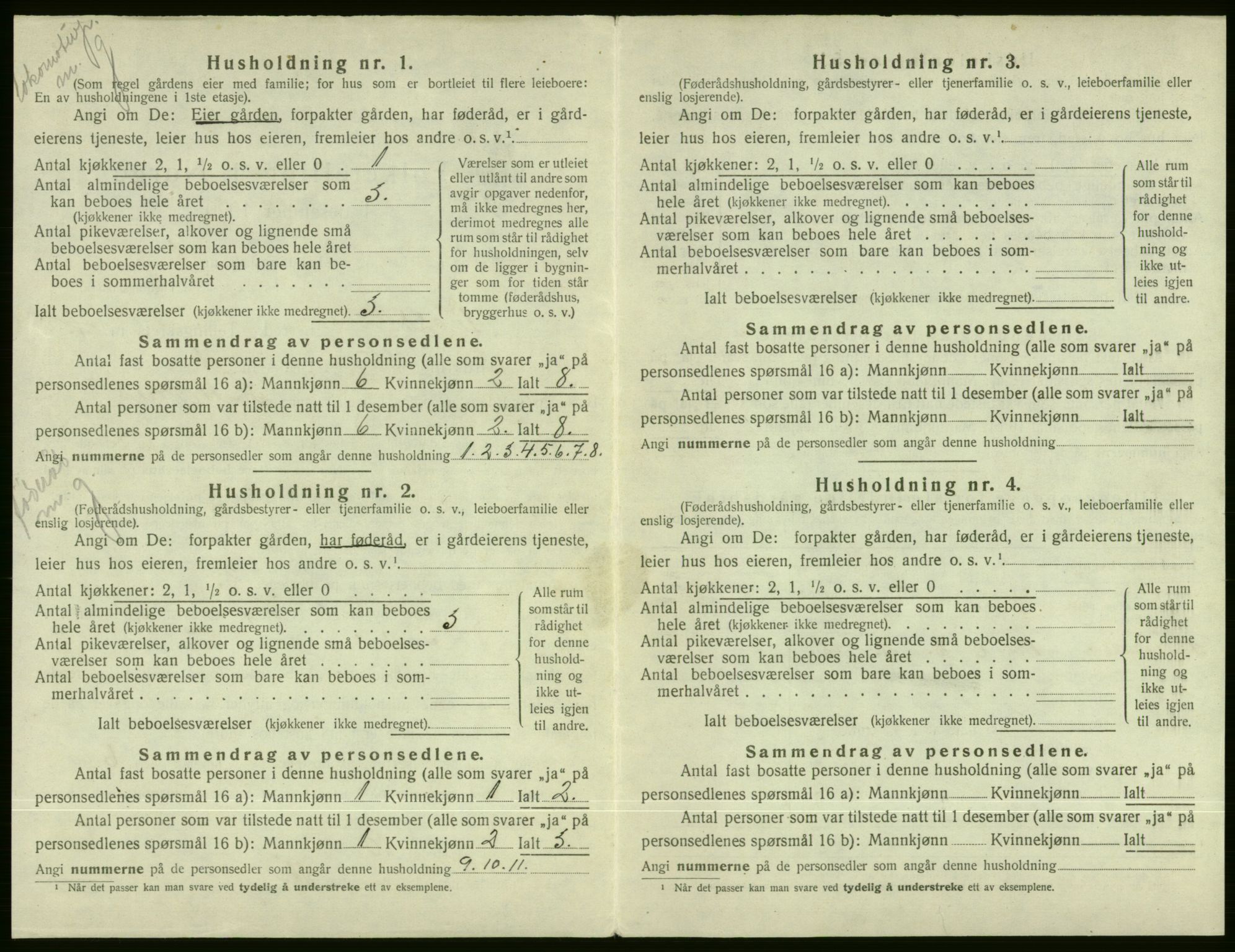 SAB, 1920 census for Voss, 1920, p. 398