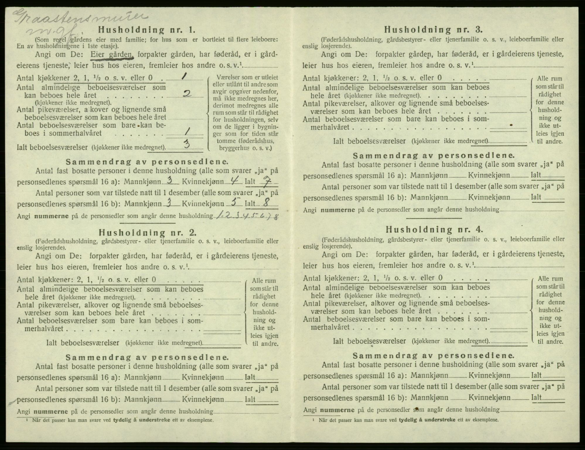 SAB, 1920 census for Kvam, 1920, p. 969