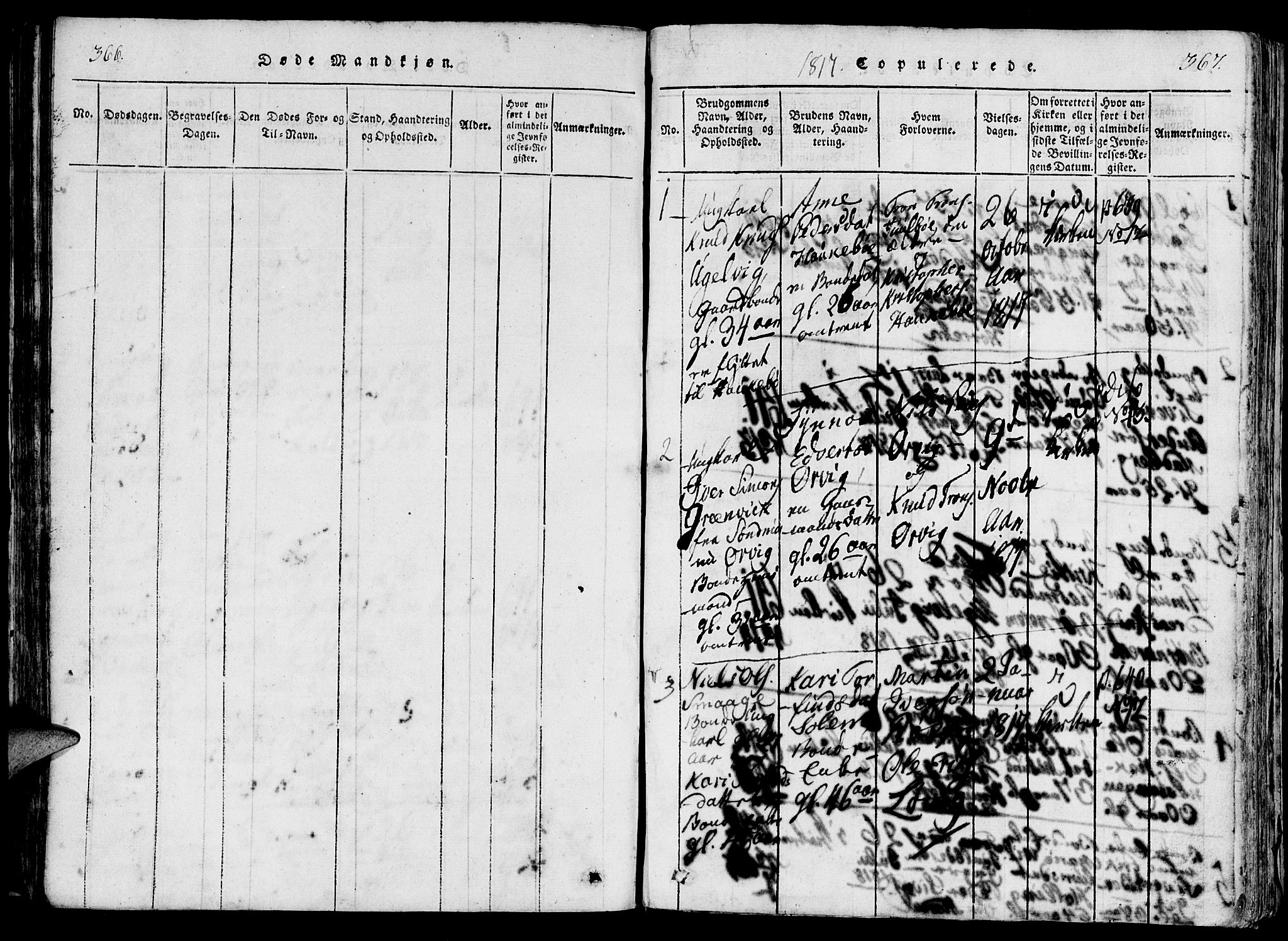 Ministerialprotokoller, klokkerbøker og fødselsregistre - Møre og Romsdal, SAT/A-1454/560/L0718: Parish register (official) no. 560A02, 1817-1844, p. 366-367