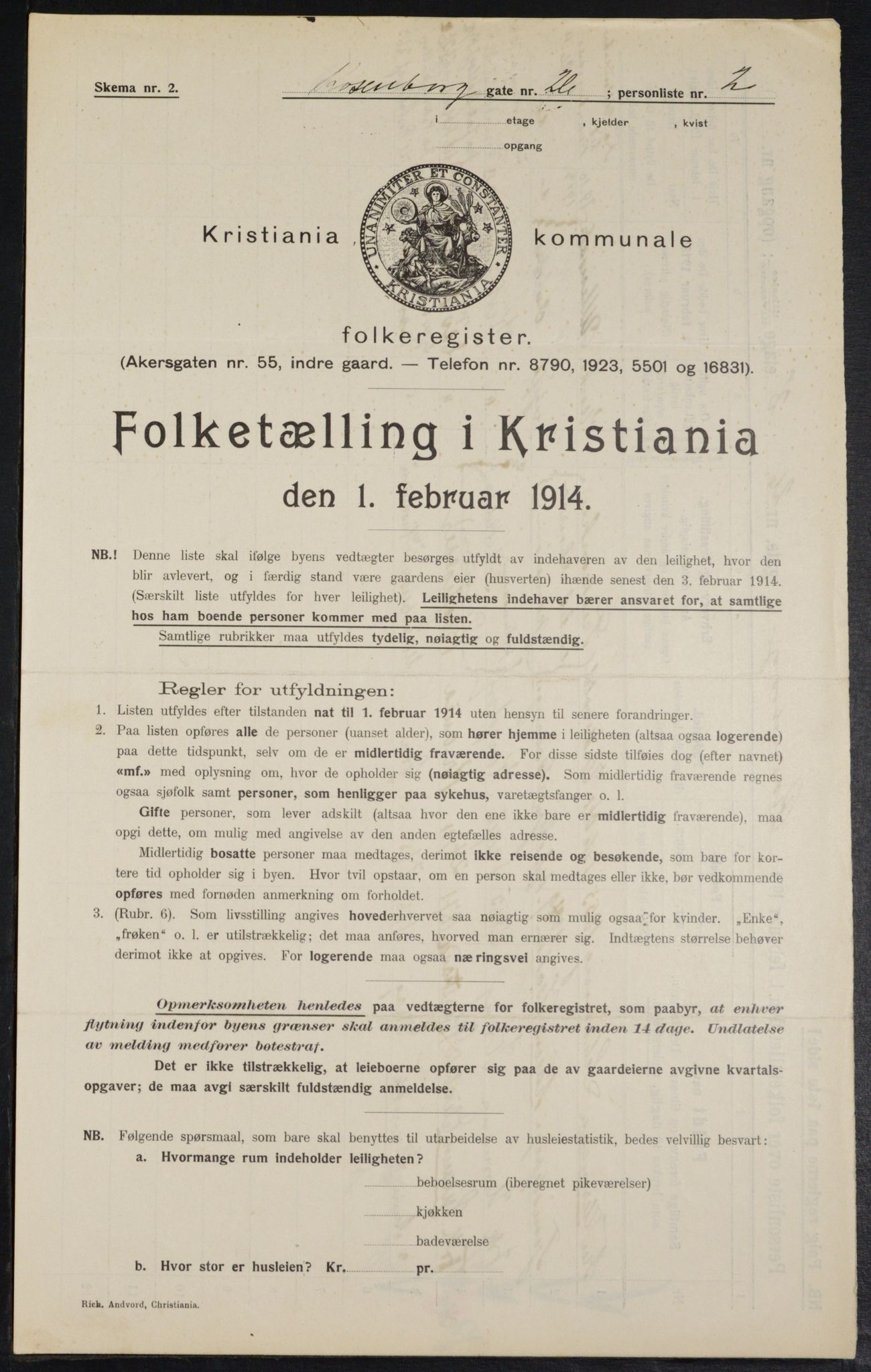 OBA, Municipal Census 1914 for Kristiania, 1914, p. 83565