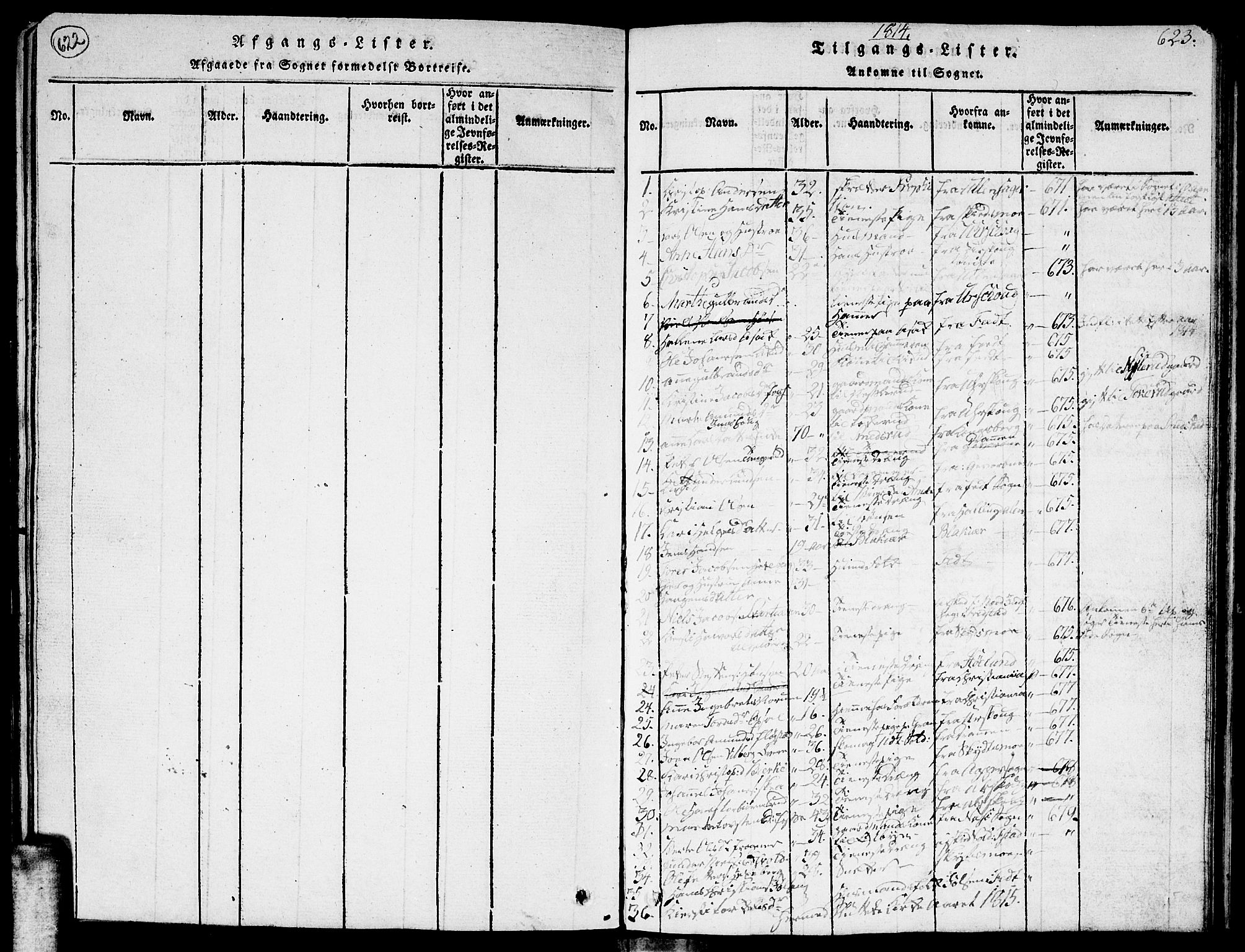 Sørum prestekontor Kirkebøker, SAO/A-10303/G/Ga/L0001: Parish register (copy) no. I 1, 1814-1829, p. 622-623