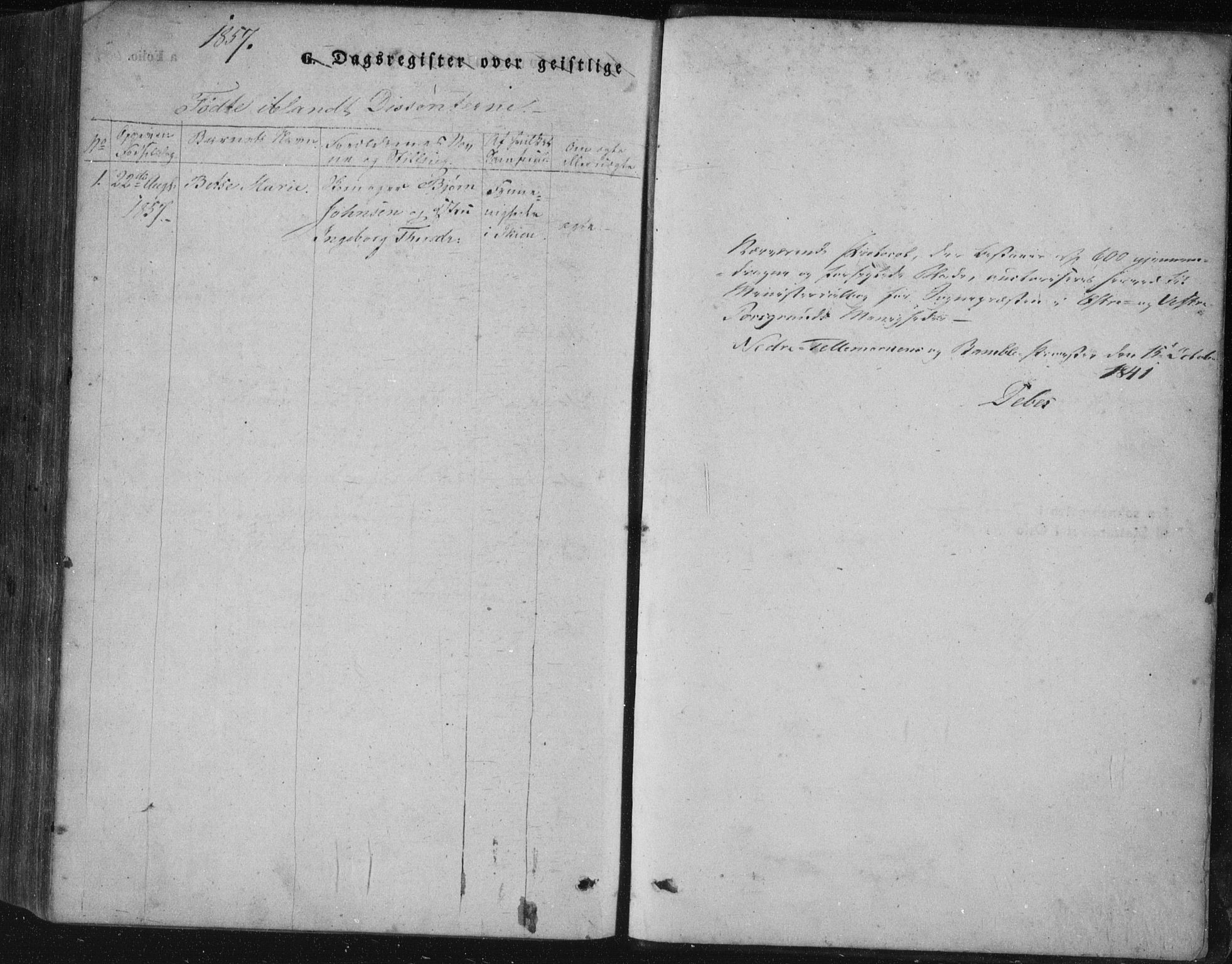 Porsgrunn kirkebøker , SAKO/A-104/F/Fa/L0006: Parish register (official) no. 6, 1841-1857