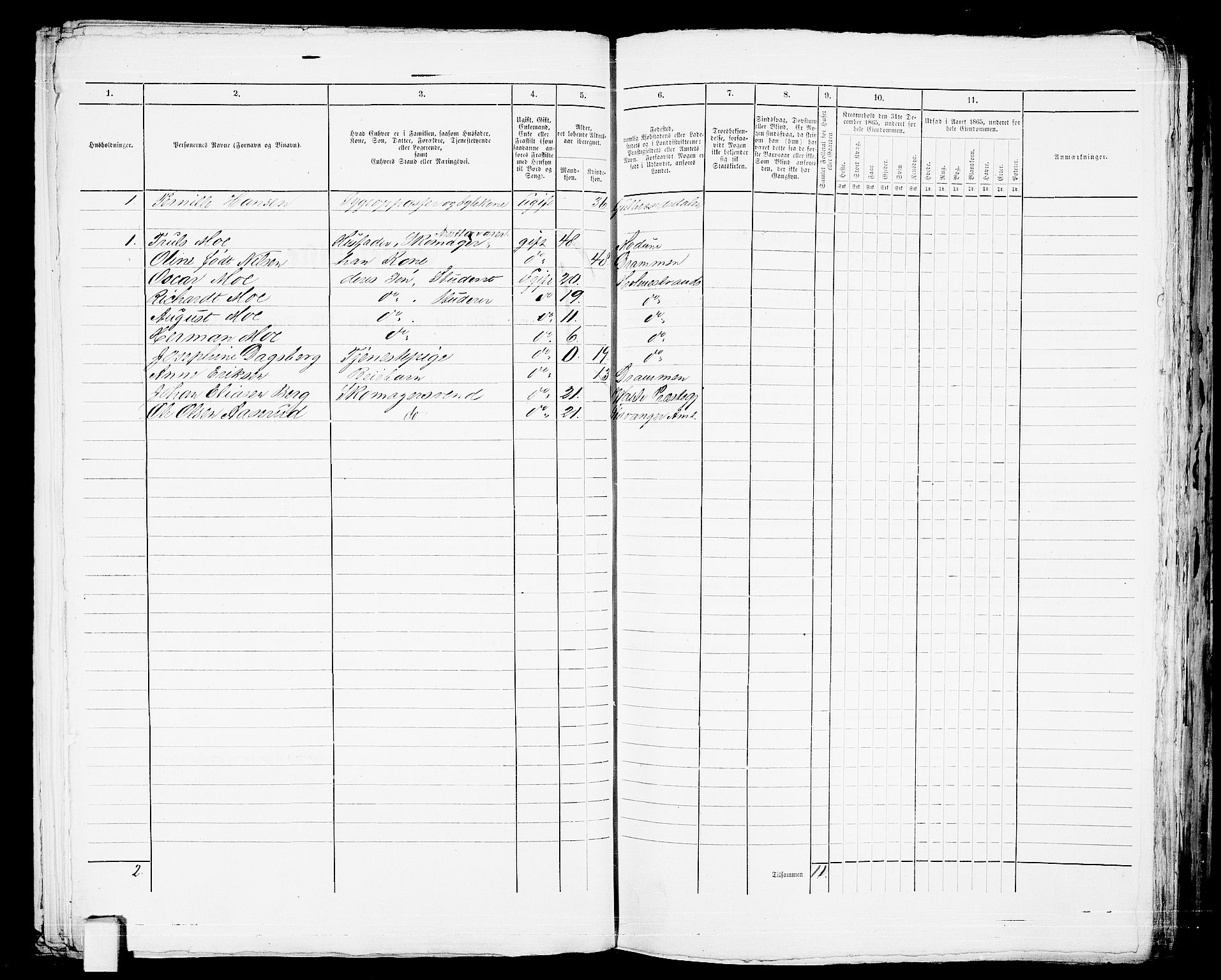 RA, 1865 census for Botne/Holmestrand, 1865, p. 95